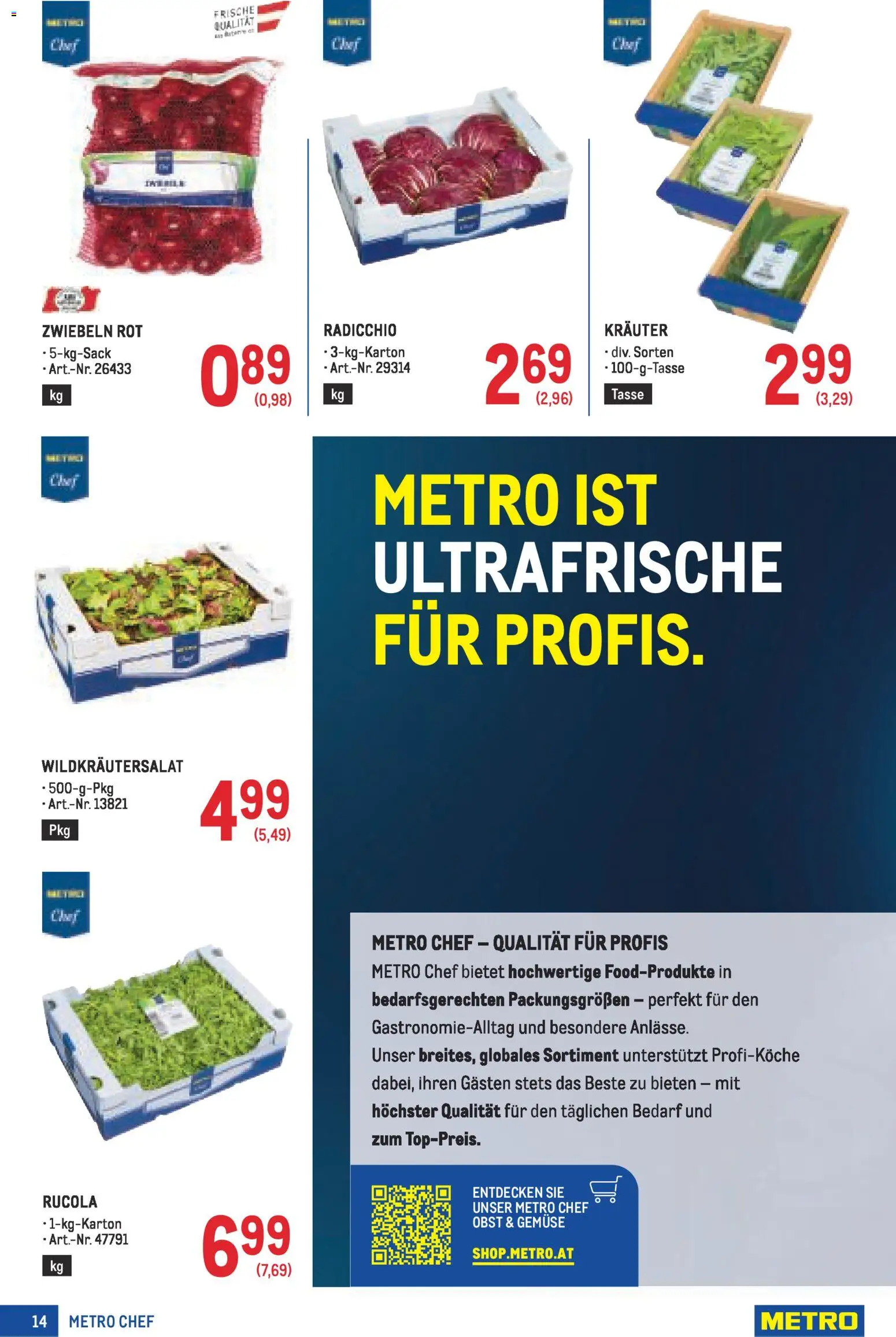 Metro angebote Profi gültig ab 19.02.2026 | Seite: 14 | Produkte: Zwiebeln, Gemüse, Obst