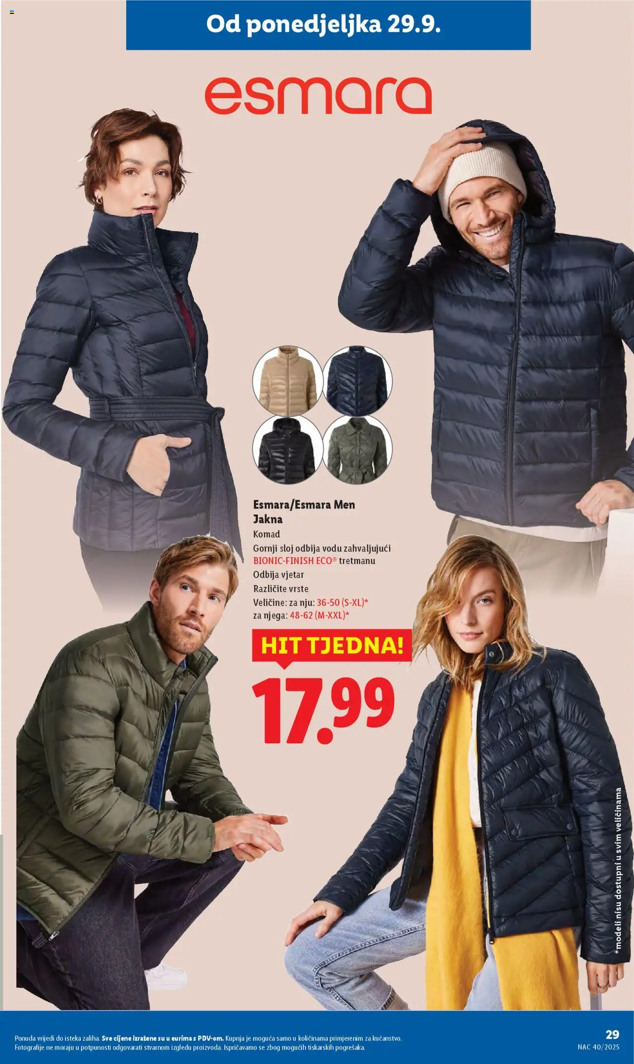 Lidl katalog | vrijedi od 29.09.2025 | Stranica: 29 | Proizvodi: Jakna