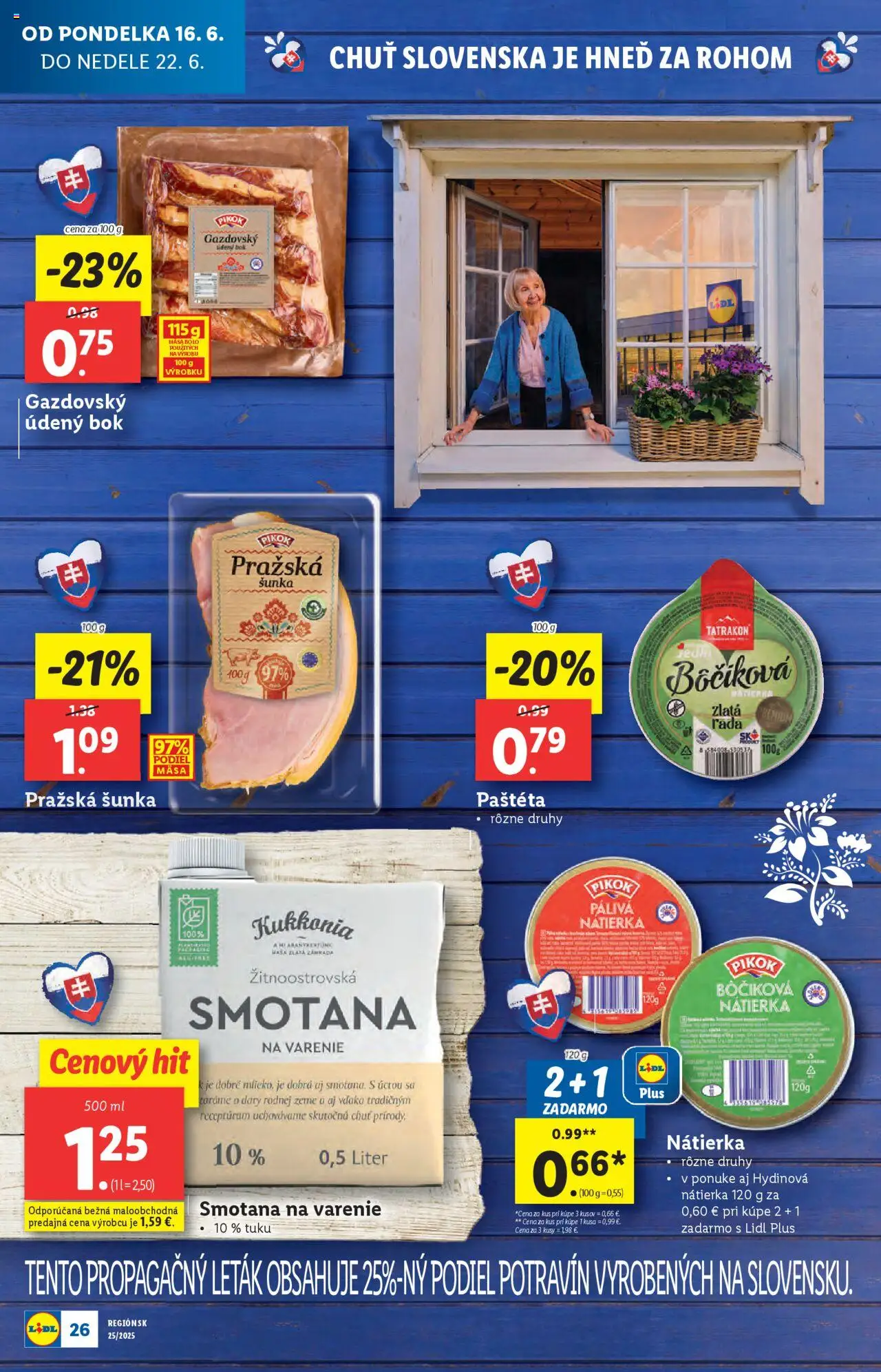 Lidl leták │ platný od 16.06.2025 | Strana: 30 | Produkty: Šunka, Smotana