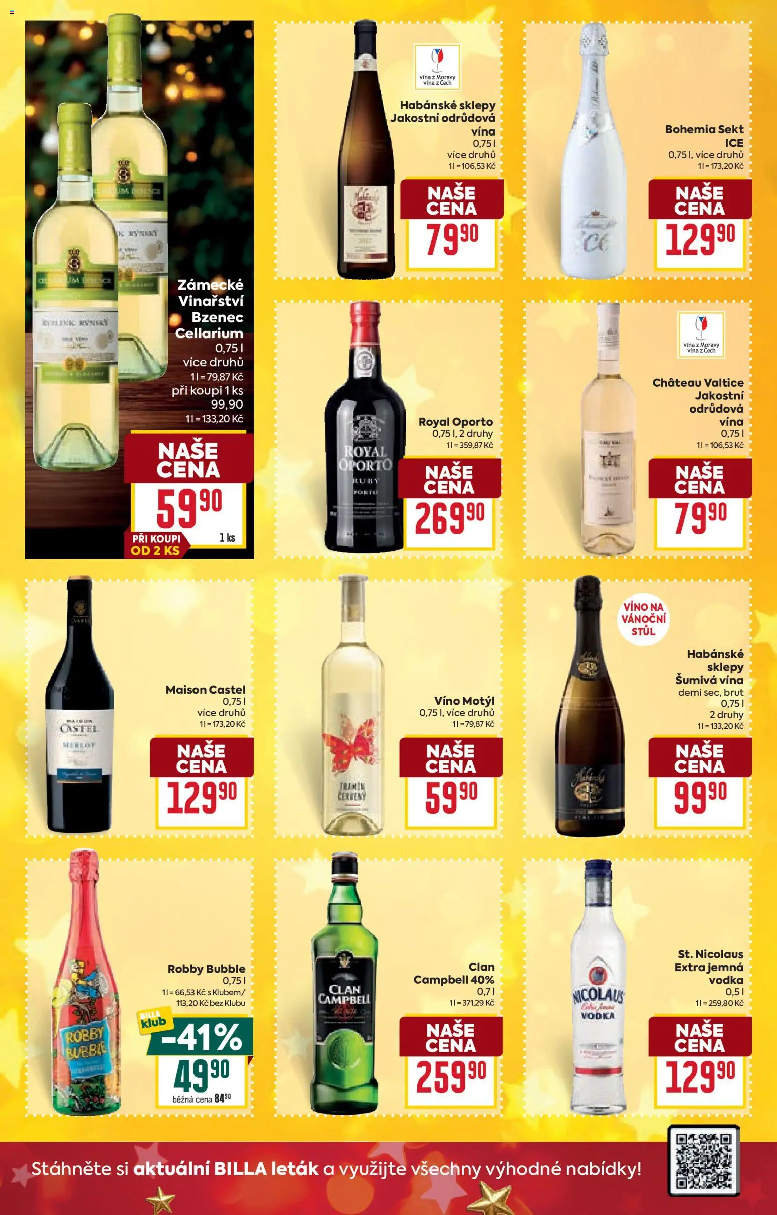 Billa Velký leták od 17.12.2025 | Strana: 40 | Produkty: Bohemia sekt, Robby Bubble, Sekt, Tramín červený
