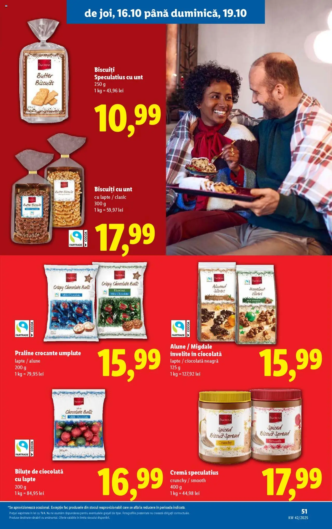 Noul catalog Lidl – valabil de la 13.10.2025 | Pagină: 51 | Produse: Migdale, Lapte, Ciocolată, Biscuiți