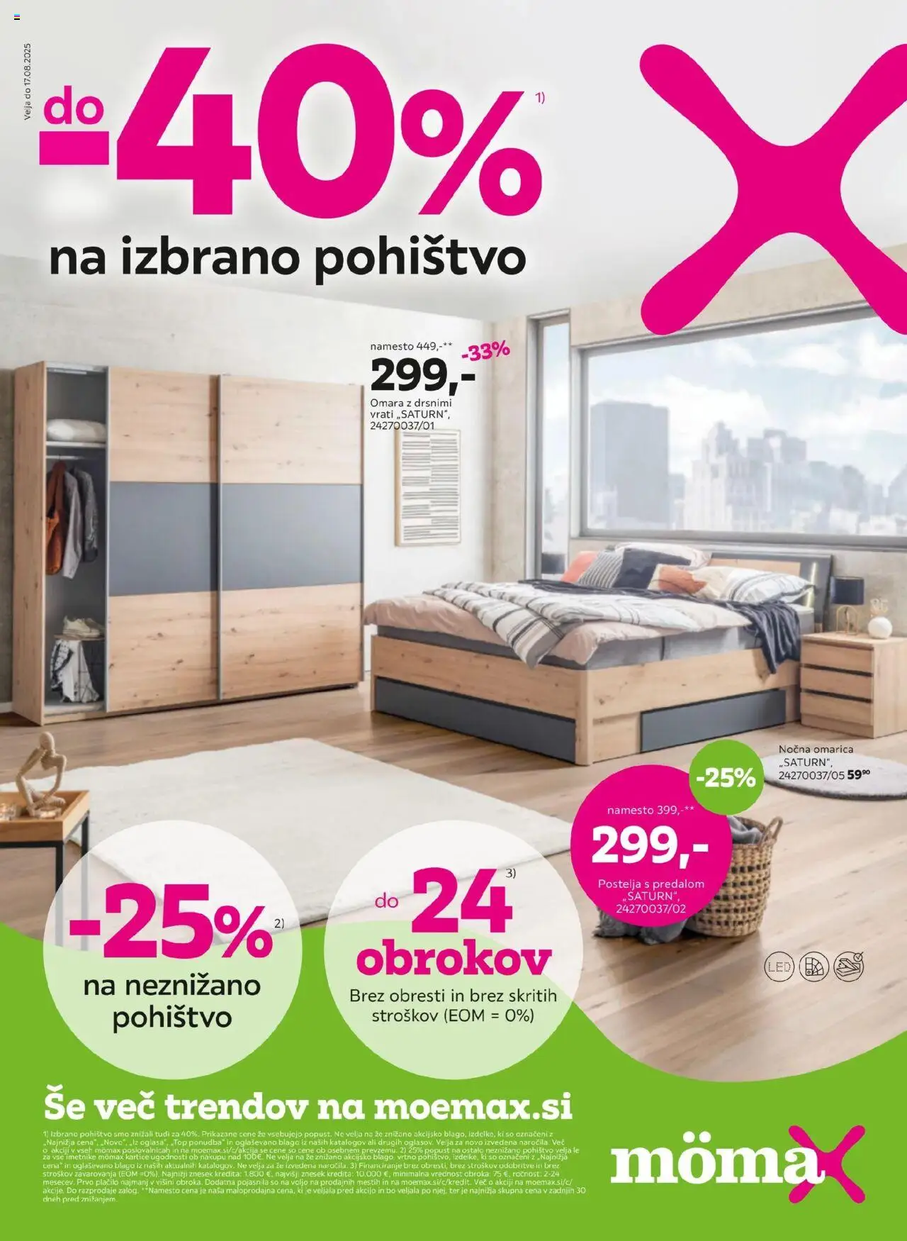 Mömax katalog │ velja od 04.08.2025 | Stran: 1 | Izdelki: Pohištvo, Postelja, Nocna omarica, Omarica