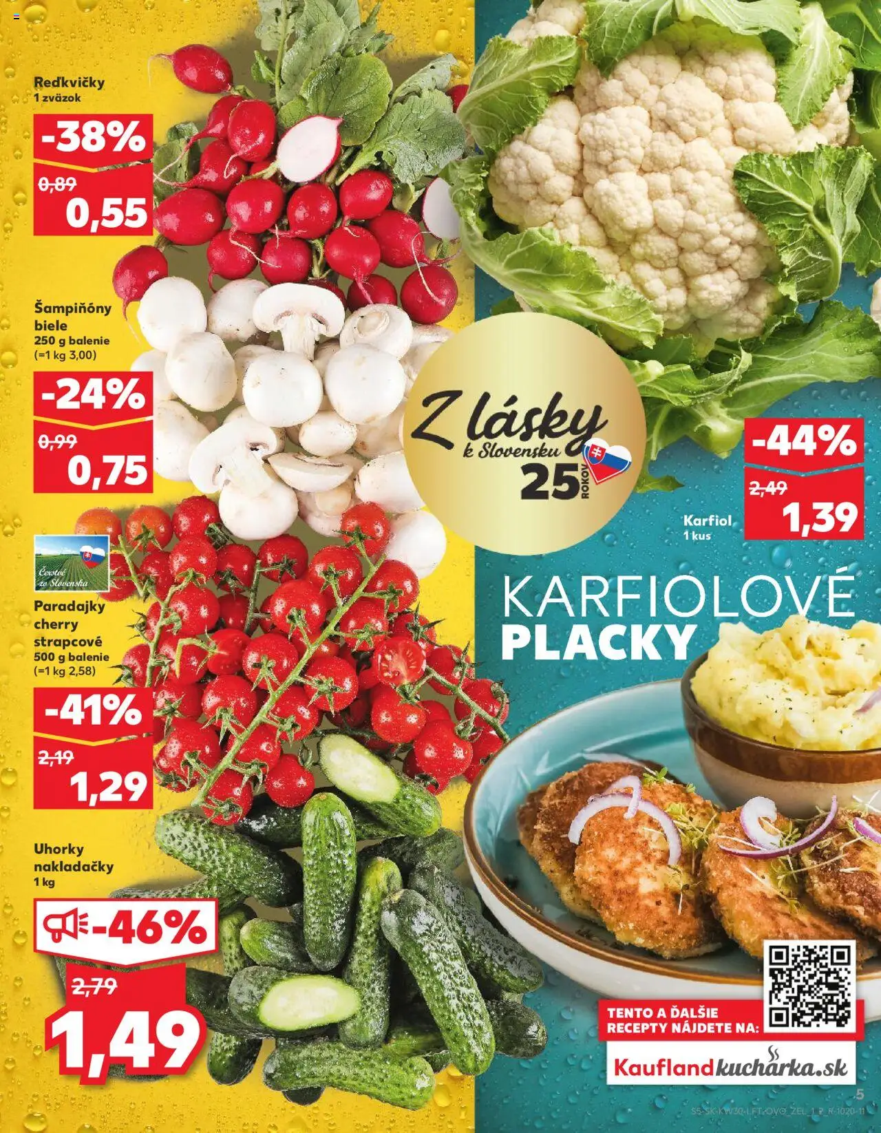 Kaufland Žilina │ platný od 24.07.2025 | Strana: 5 | Produkty: Paradajky, Karfiol, Uhorky