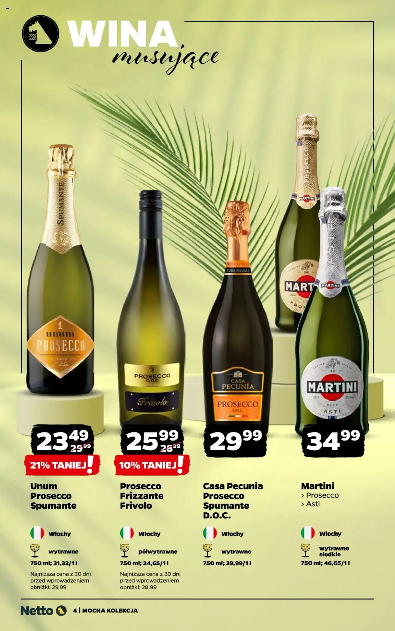Netto gazetka - Mocna Kolekcja od 01.08.2025 | Strona: 4 | Produkty: Martini, Martini prosecco, Prosecco