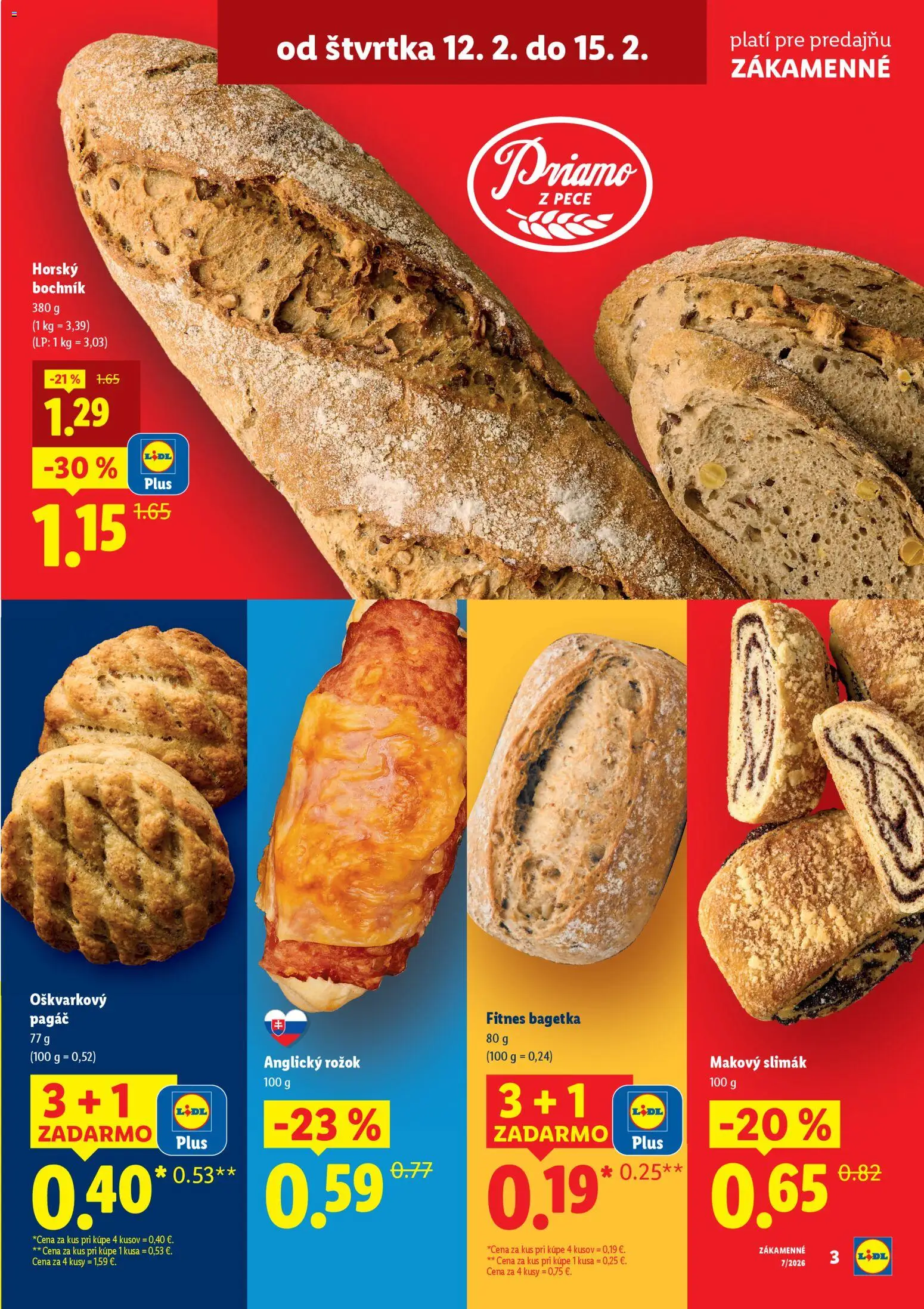 Nové Lidl akcie – leták je platný od 12.02.2026 | Strana: 3 | Produkty: Rožok