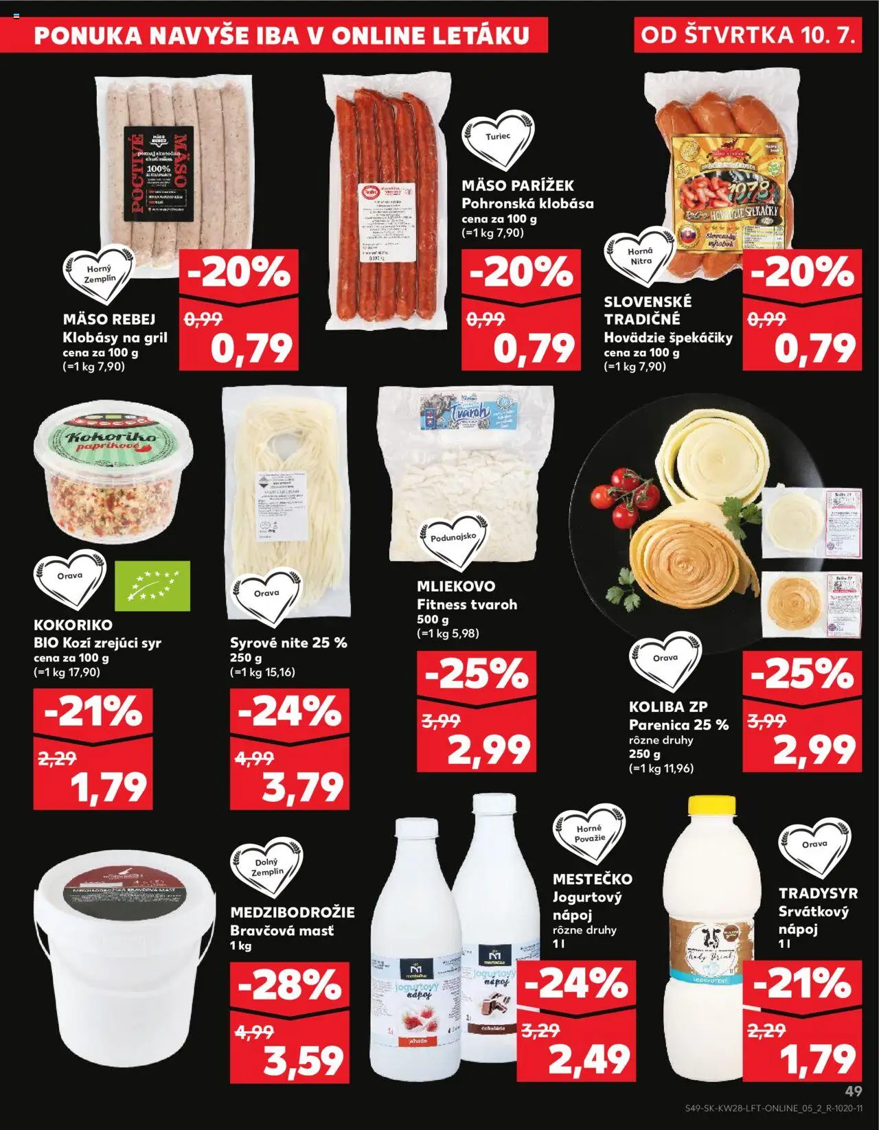 Kaufland Partizánske │ platný od 10.07.2025 | Strana: 49 | Produkty: Gril, Klobása, Tvaroh
