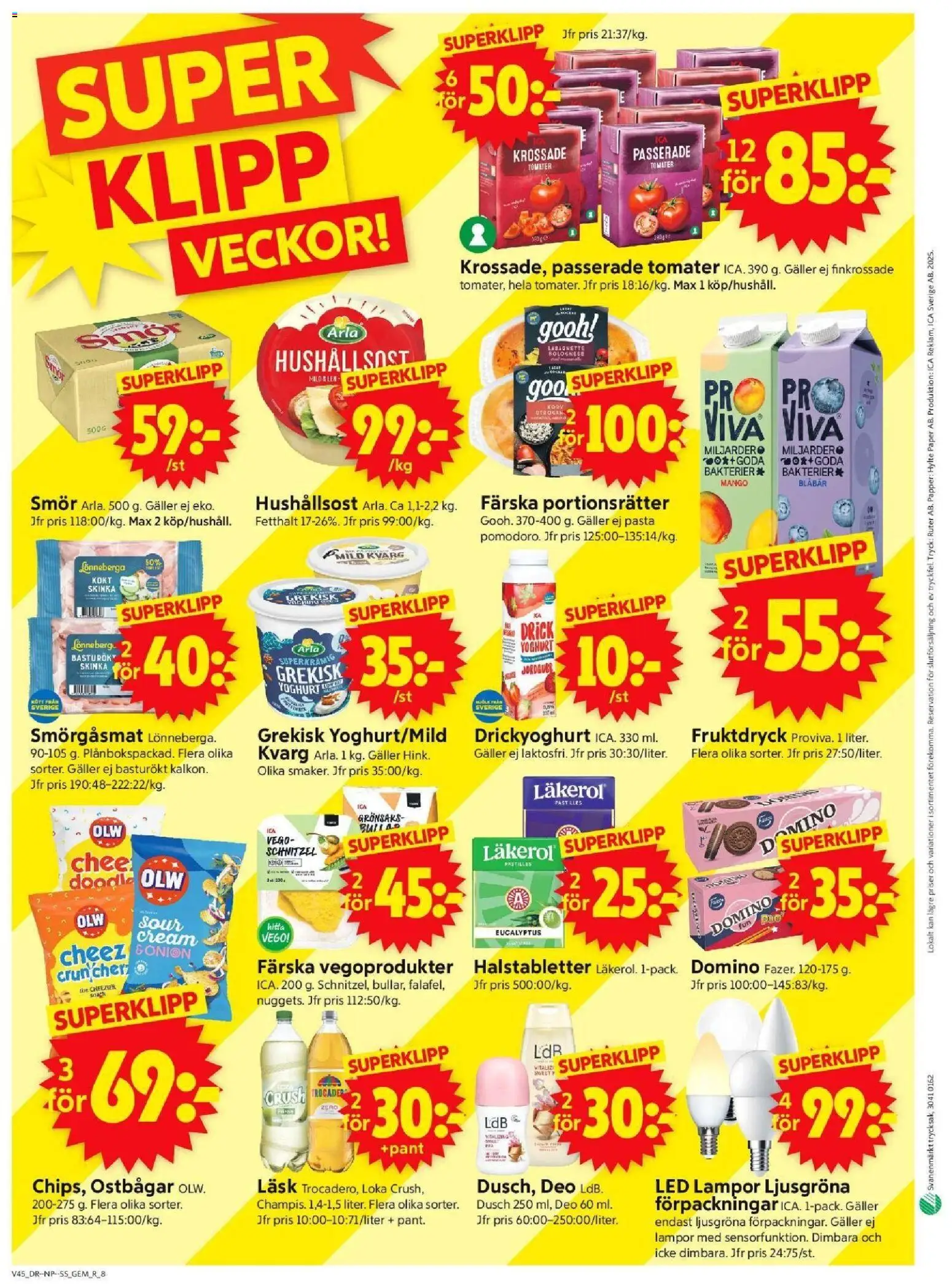 ICA Supermarket reklamblad aktuell från 03.11.2025 | Sida: 10 | Produkter: Galler, Pasta, Mango, Blåbär