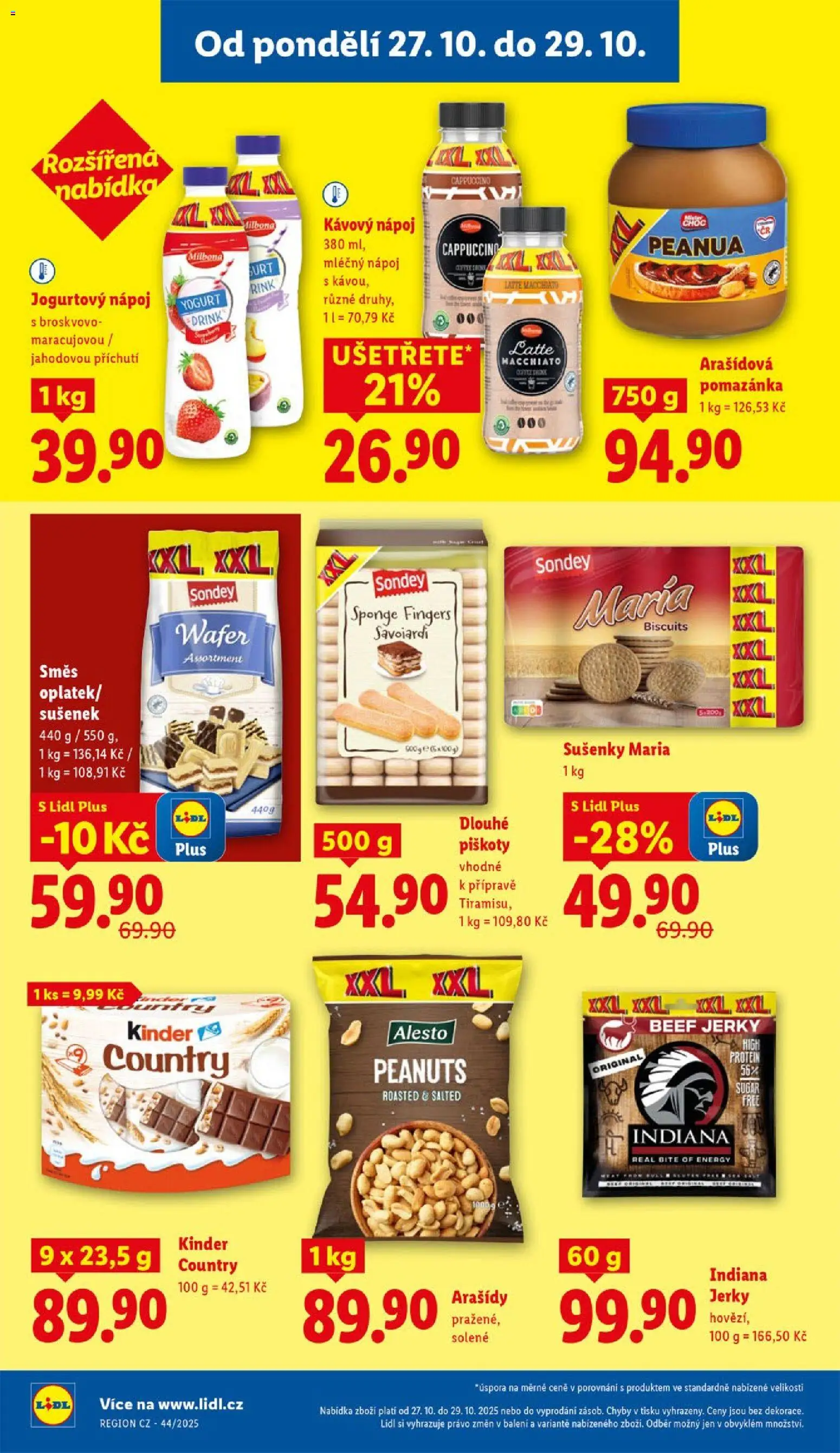 Lidl leták od 27.10.2025 | Strana: 20 | Produkty: Pomazánka, Kinder, Arašídová pomazánka, Jerky