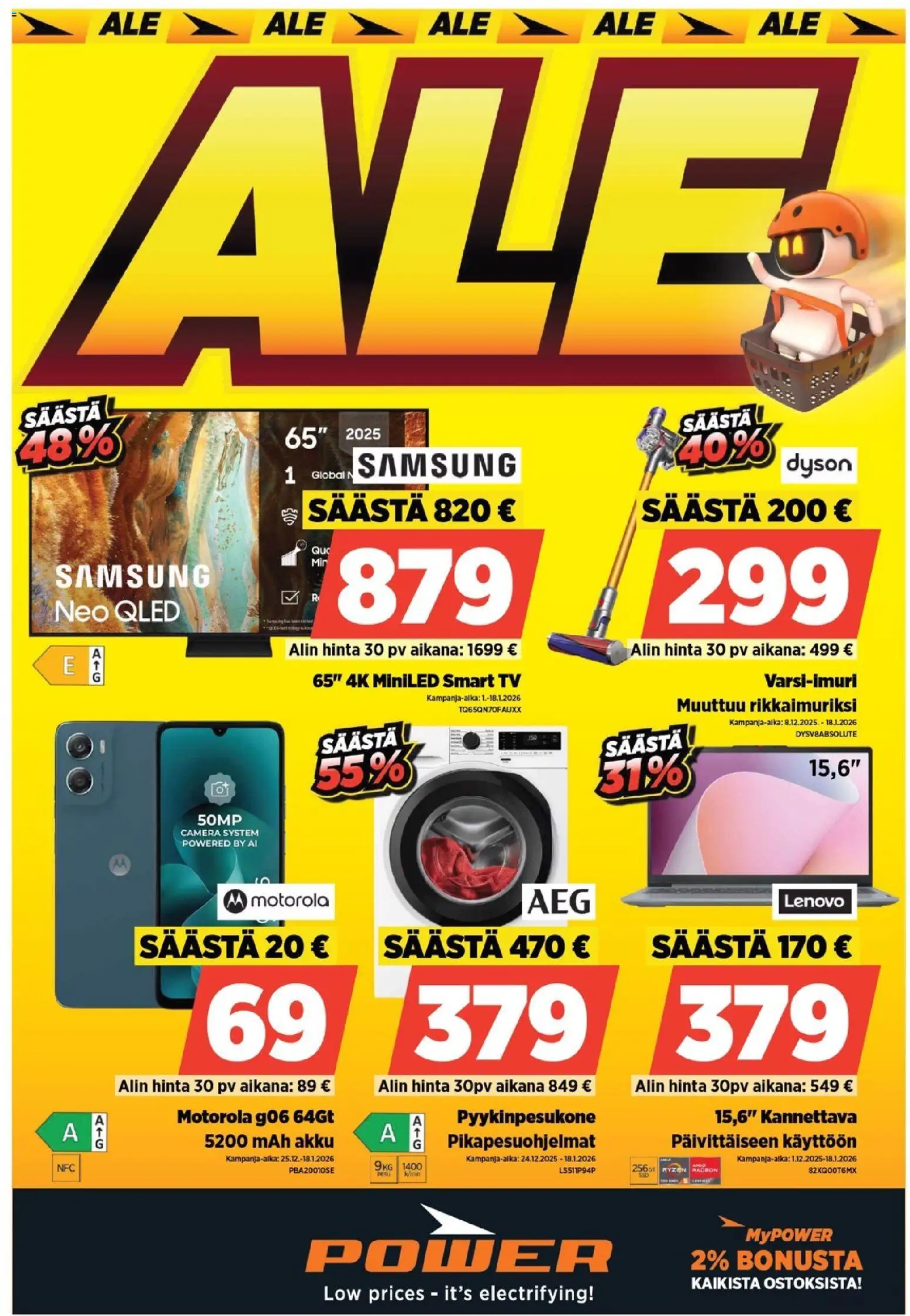 Power tarjoukset – voimassa 01.01.2026 alkaen | Sivu: 1 | Tuotteet: Akku, TV