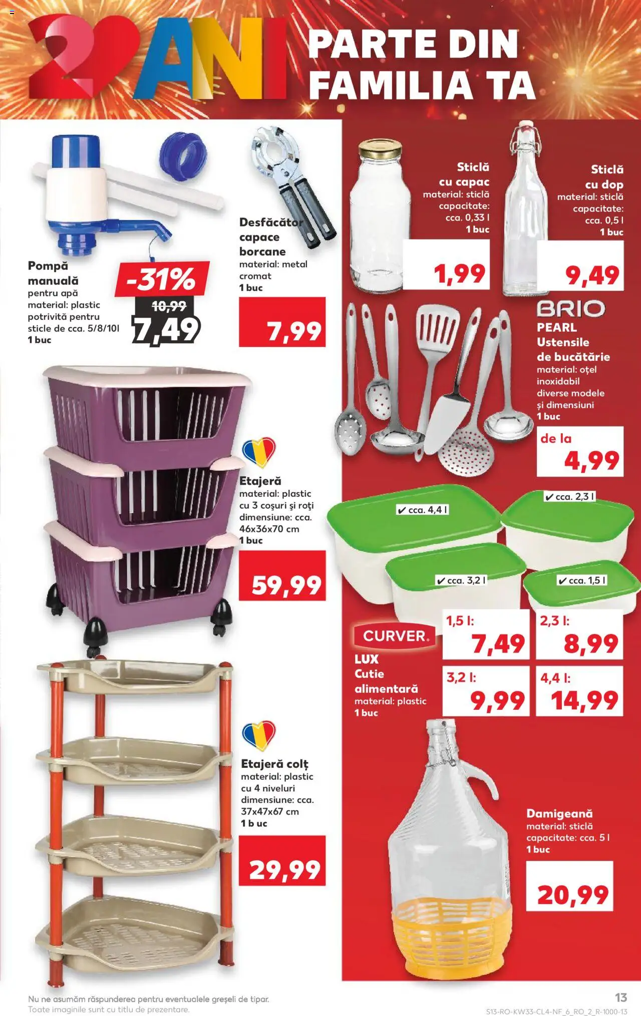 Catalog Kaufland - București – valabil de la 13.08.2025 | Pagină: 13 | Produse: Bucătărie, Cutie, Etajeră, Apă