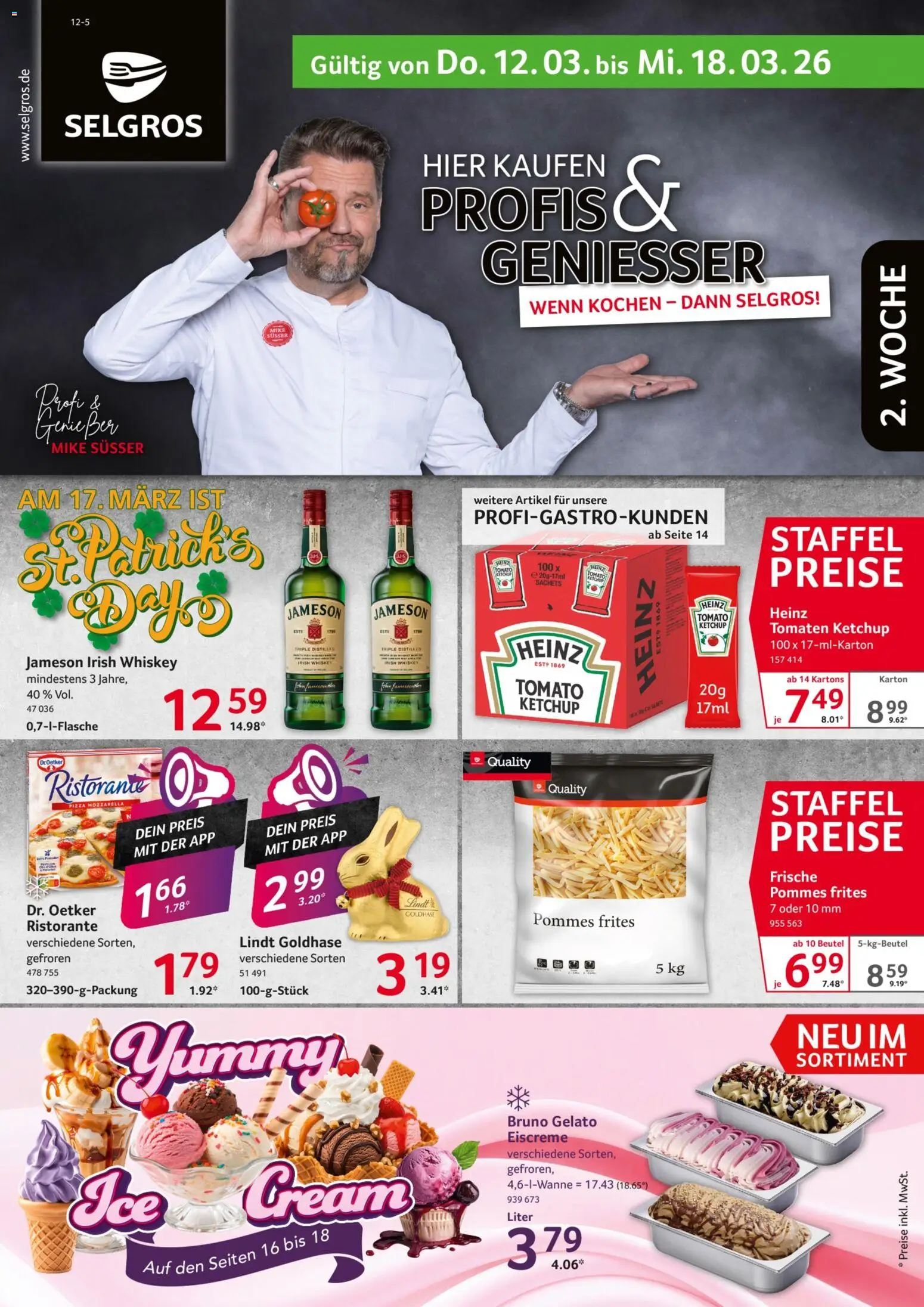 Selgros Prospekt 	 – gültig ab 12.03.2026 | Seite: 1 | Produkte: Ristorante, Pommes frites, Pizza, Whiskey