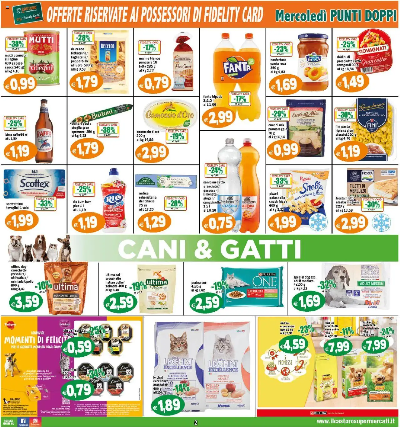 Volantino Il Castoro del 08.10.2025 | Pagina: 2 | Prodotti: Prosciutto Cotto, Birra, Pasta, Mutti