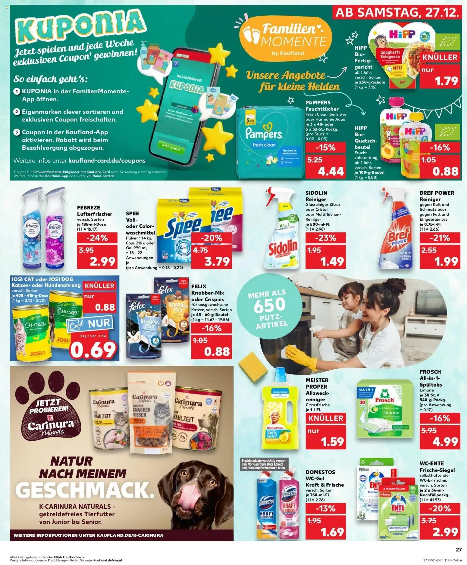 Kaufland prospekt Hamburg	 – gültig ab 28.12.2025 | Seite: 27 | Produkte: Kissen, Pampers, Waschmittel, Ente