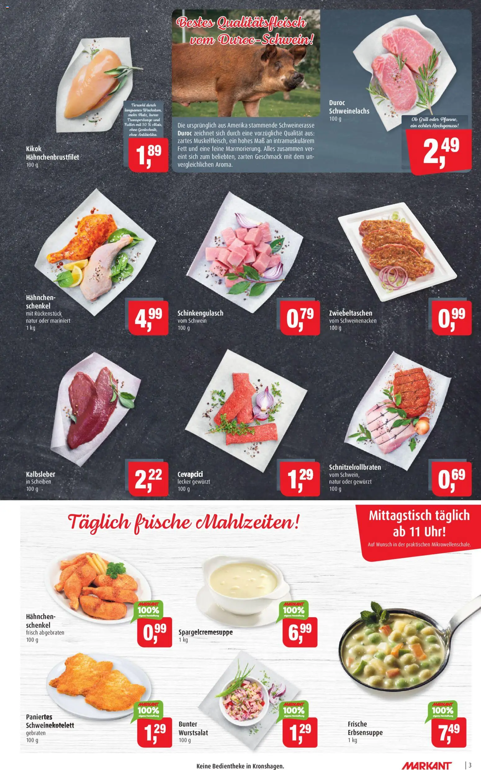 Markant Prospekt 	 – gültig ab 09.03.2026 | Seite: 3 | Produkte: Cevapcici, Schweinenacken, Kalbsleber, Uhr