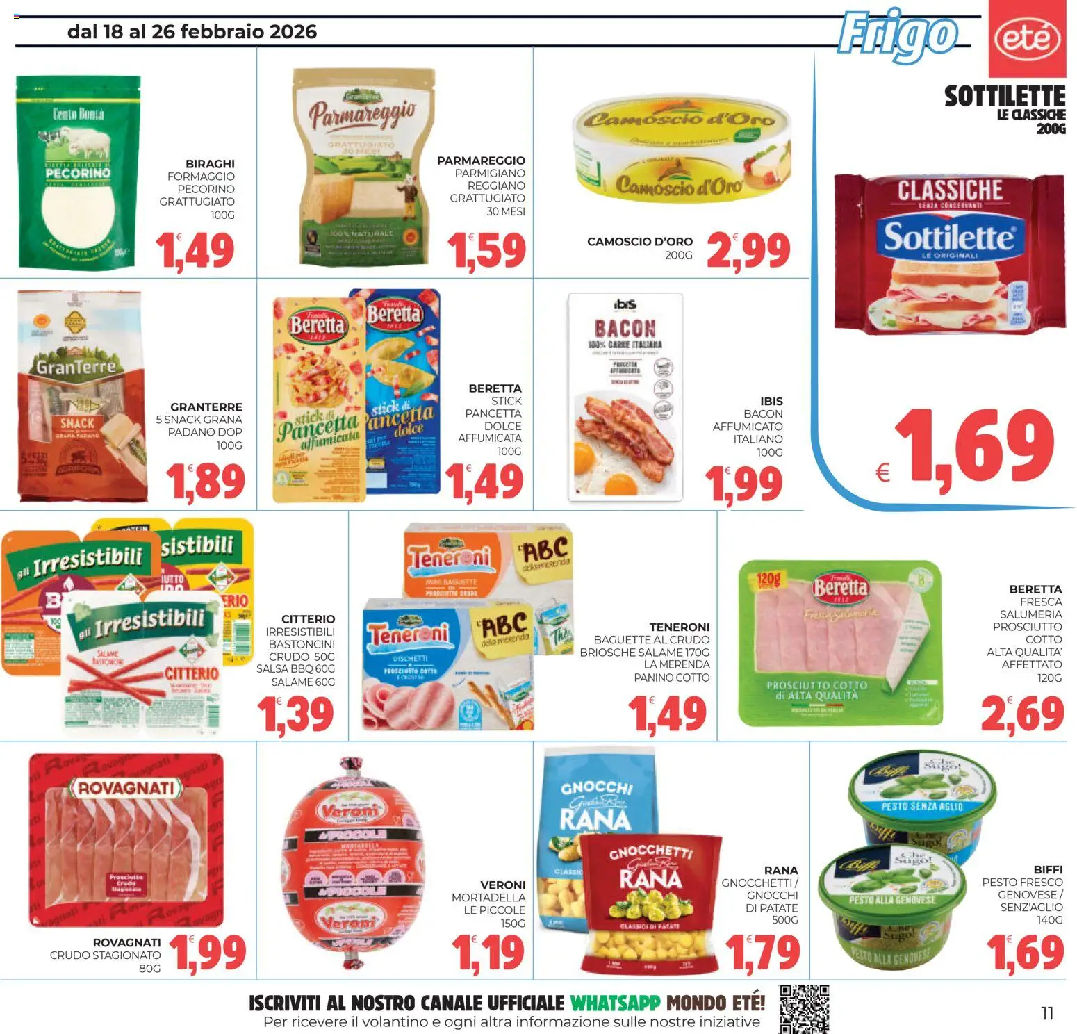 Volantino Eté del 18.02.2026 | Pagina: 11 | Prodotti: Pancetta, Salsa, Pesto, Gnocchi