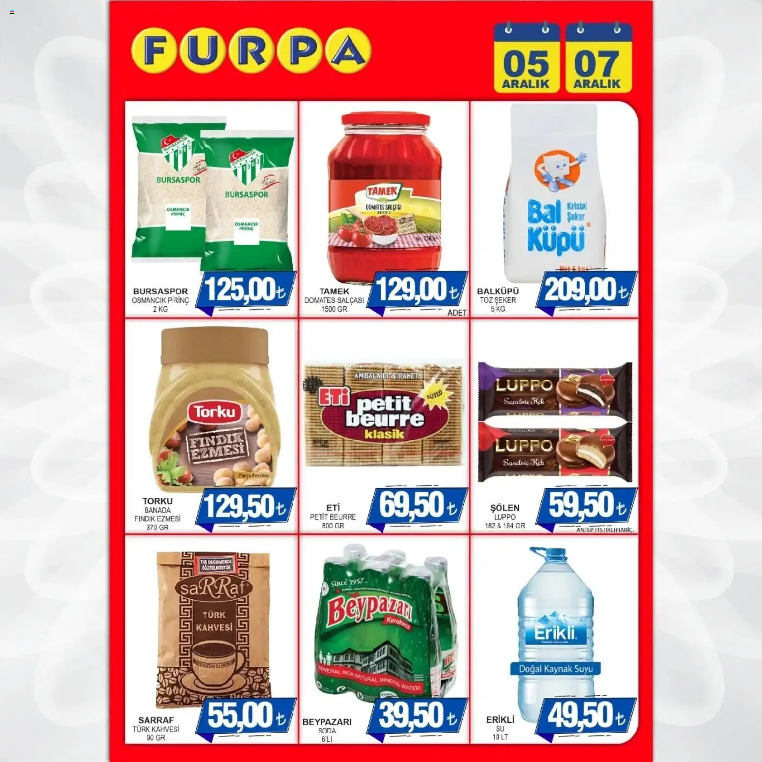 Furpa Katalog Muhteşem Fiyatlar - 05.12.2025 tarihinden itibaren geçerlidir | Sayfa: 2 | Ürünler: Domates, Şeker, Soda, Toz şeker