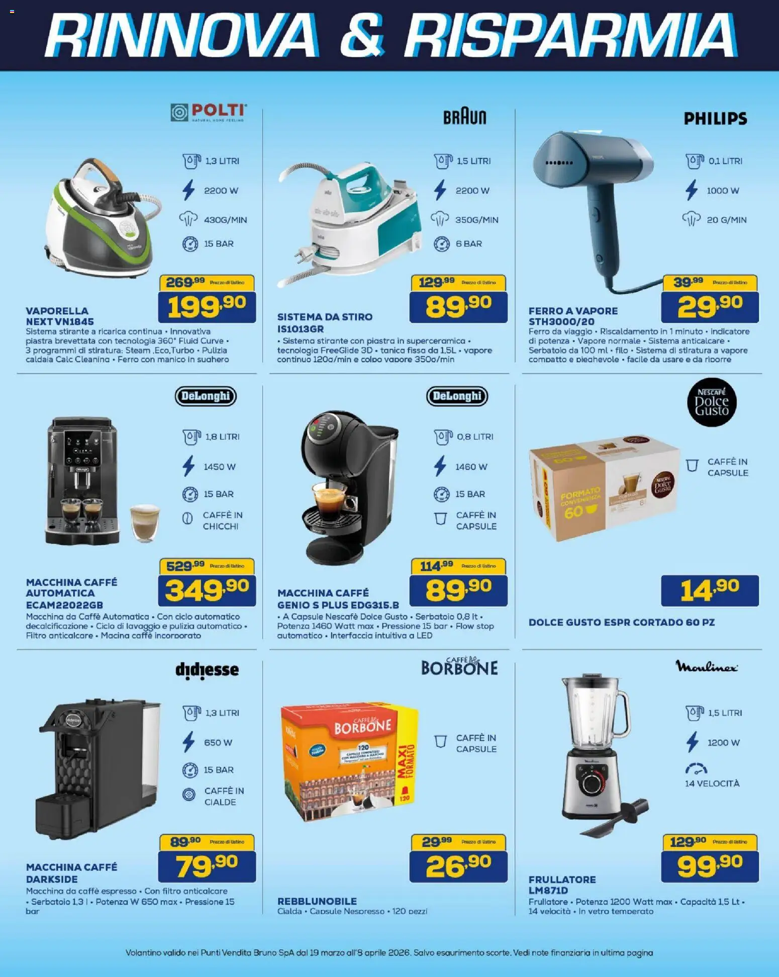 Volantino BRUNO del 19.03.2026 | Pagina: 29 | Prodotti: Caffè, Frullatore, Caldaia, Macina