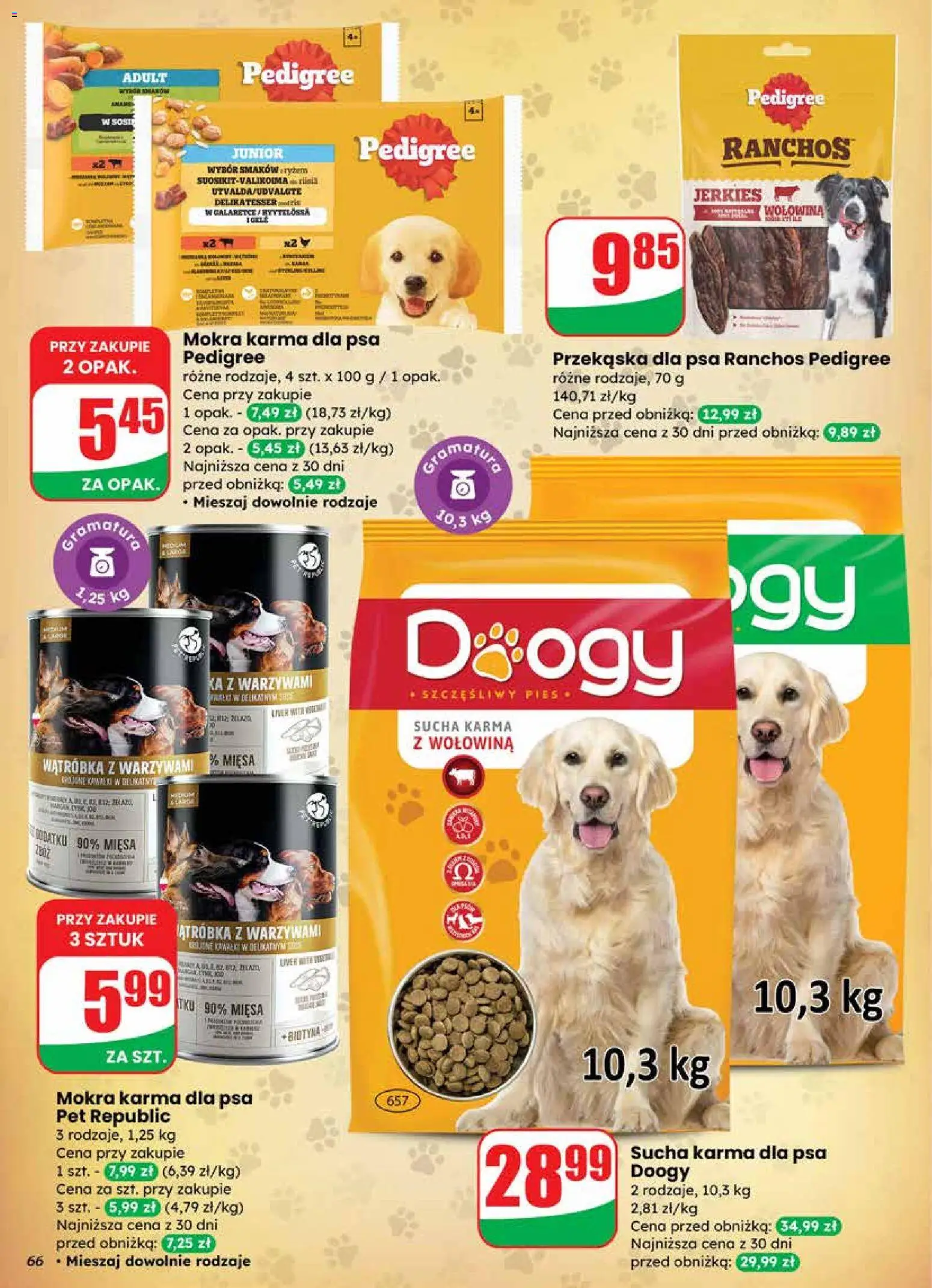 Dino Gazetka od 19.11.2025 | Strona: 66 | Produkty: Karma dla psa pedigree, Karma dla psa, Sucha karma dla psa, Wołowina