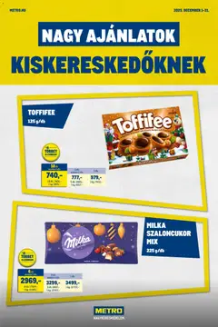 Metro - Nagy Ajánlatok Kiskereskedőknek - amely érvényes a következő dátumtól: 01.12.2025
