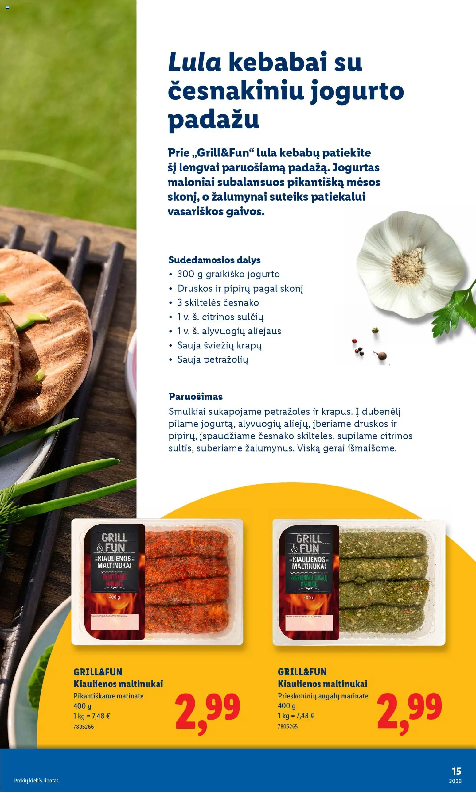 LIDL akcijos nuo 06.04.2026 | Puslapis: 15 | Prekių: Kiaulienos, Jogurtas