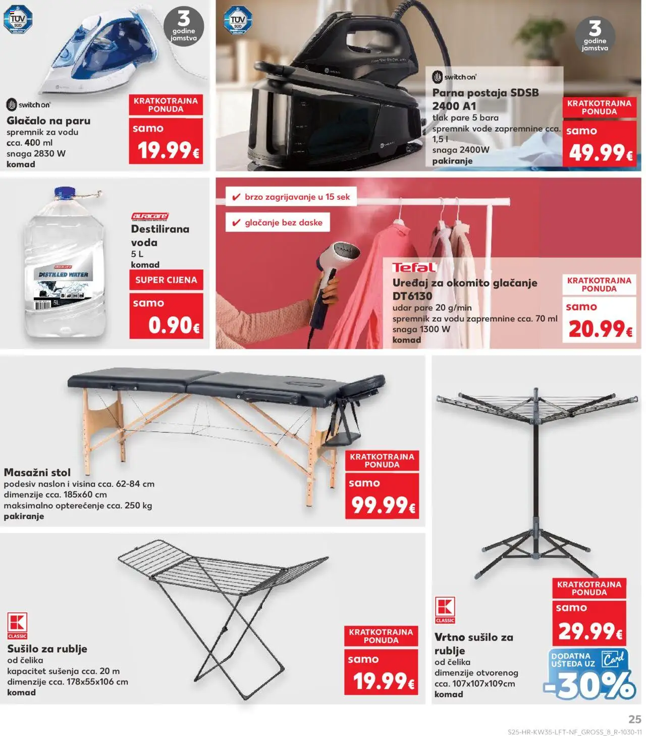 Kaufland katalog | vrijedi od 27.08.2025 | Stranica: 25 | Proizvodi: Parna postaja, Stol, Voda, Sušilo za rublje