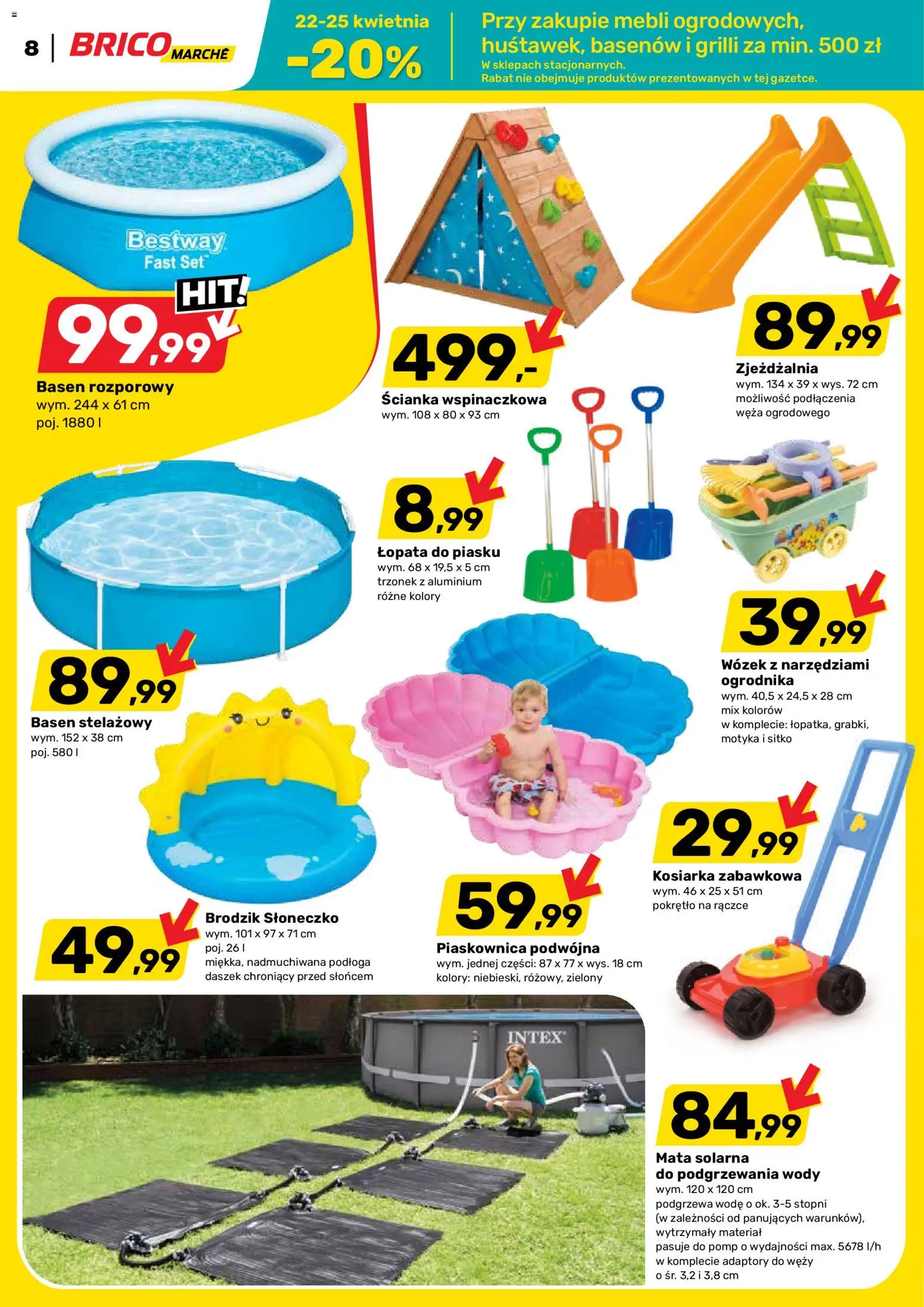 Brico Marché gazetka od 22.04.2026 | Strona: 8 | Produkty: Kosiarka, Basen