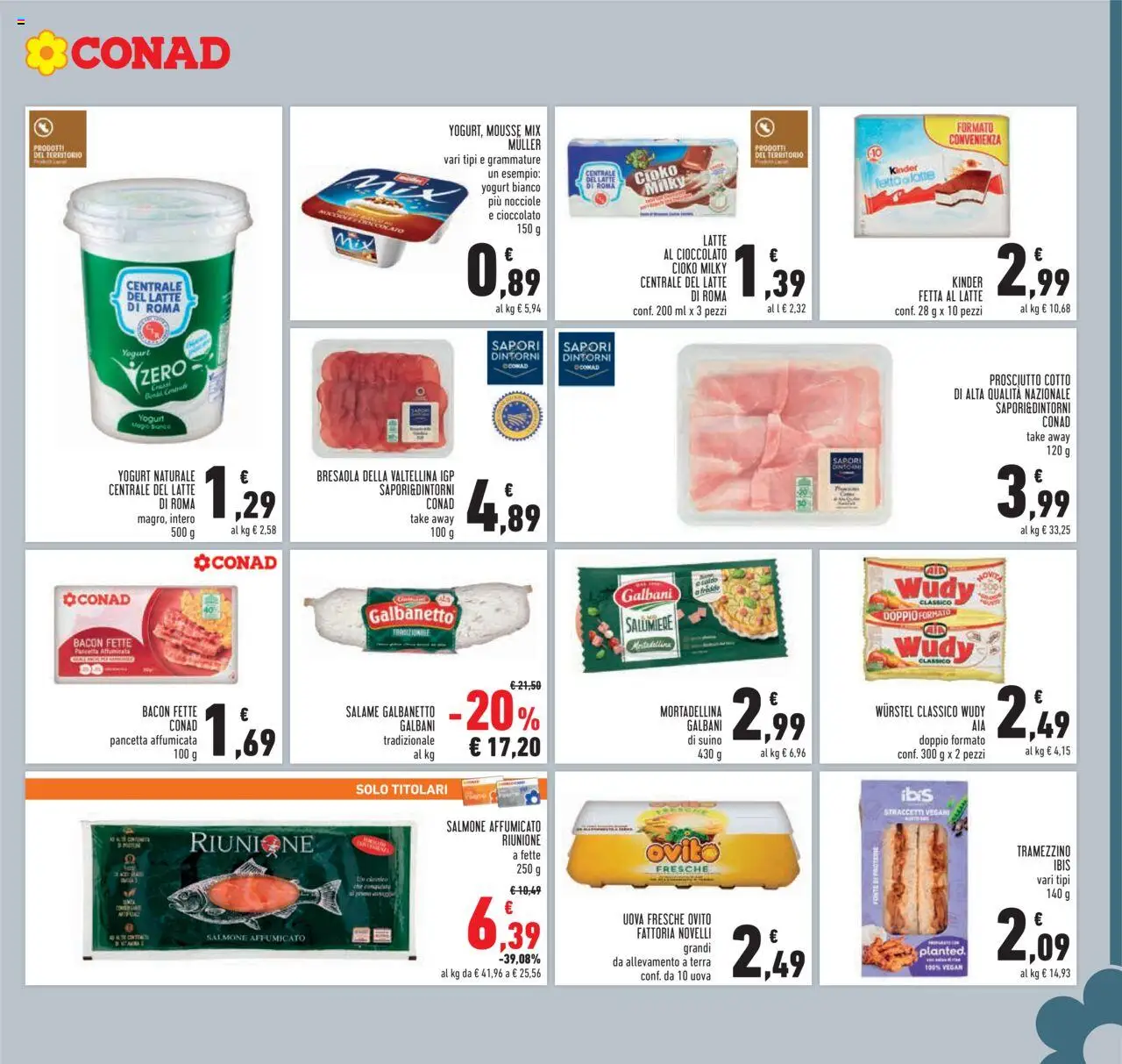 Volantino Conad del 24.09.2025 | Pagina: 11 | Prodotti: Salmone affumicato, Salame, Salmone, Suino