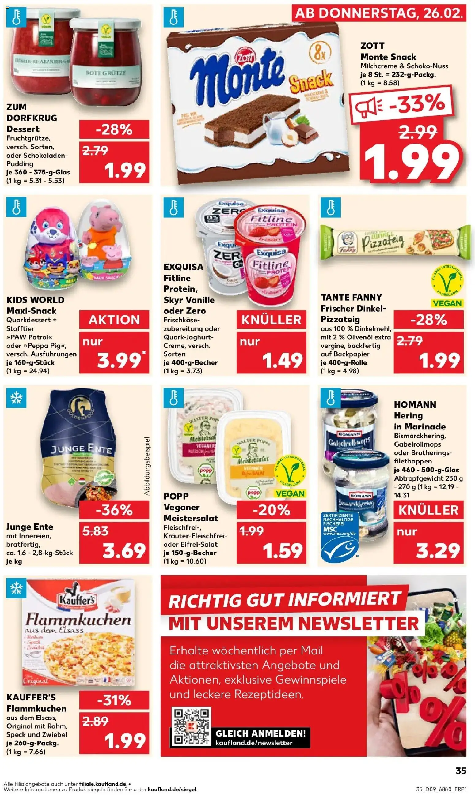 Kaufland prospekt Schmelz	 – gültig ab 26.02.2026 | Seite: 35 | Produkte: Quark, Olivenol, Ente, Frischkase