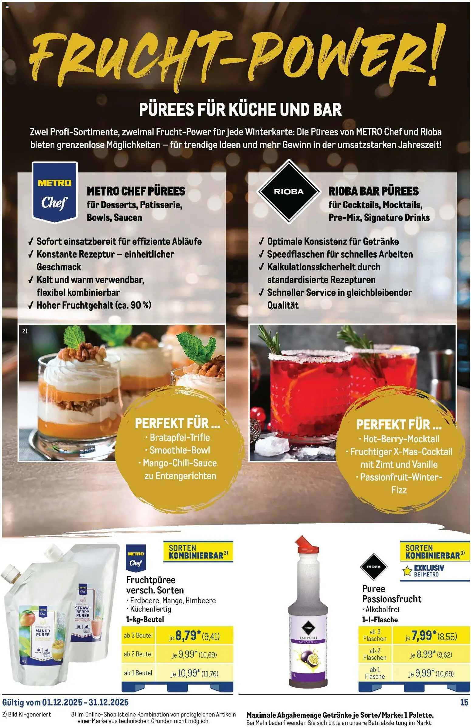 Metro Monats-Menü – gültig ab 01.12.2025 | Seite: 15 | Produkte: Küche, Mango, Himbeere