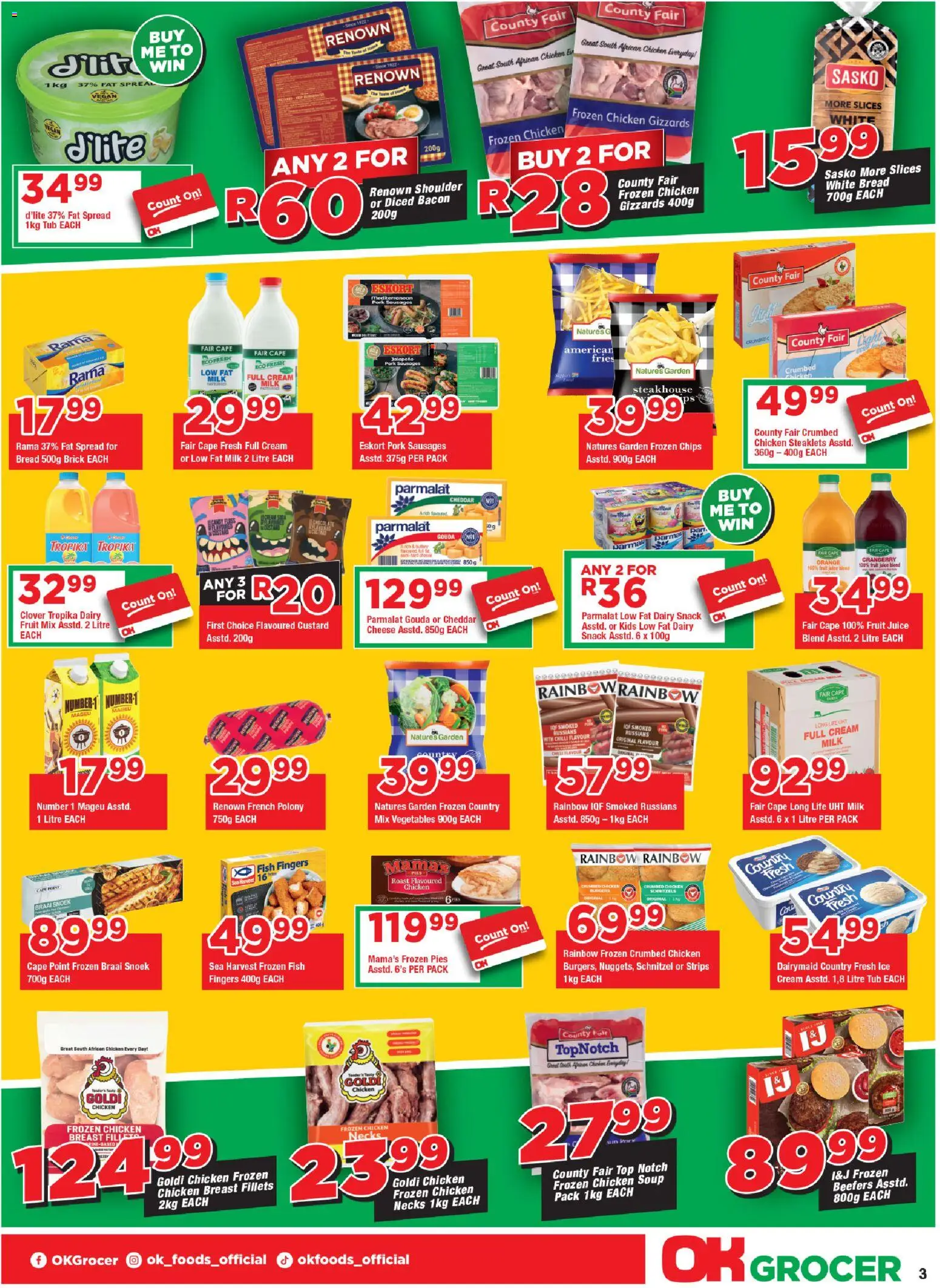 New OK Foods catalogue – valid from 21.01.2026 | Page: 3 | Products: Arch, Juice, Soup, Vegetables
