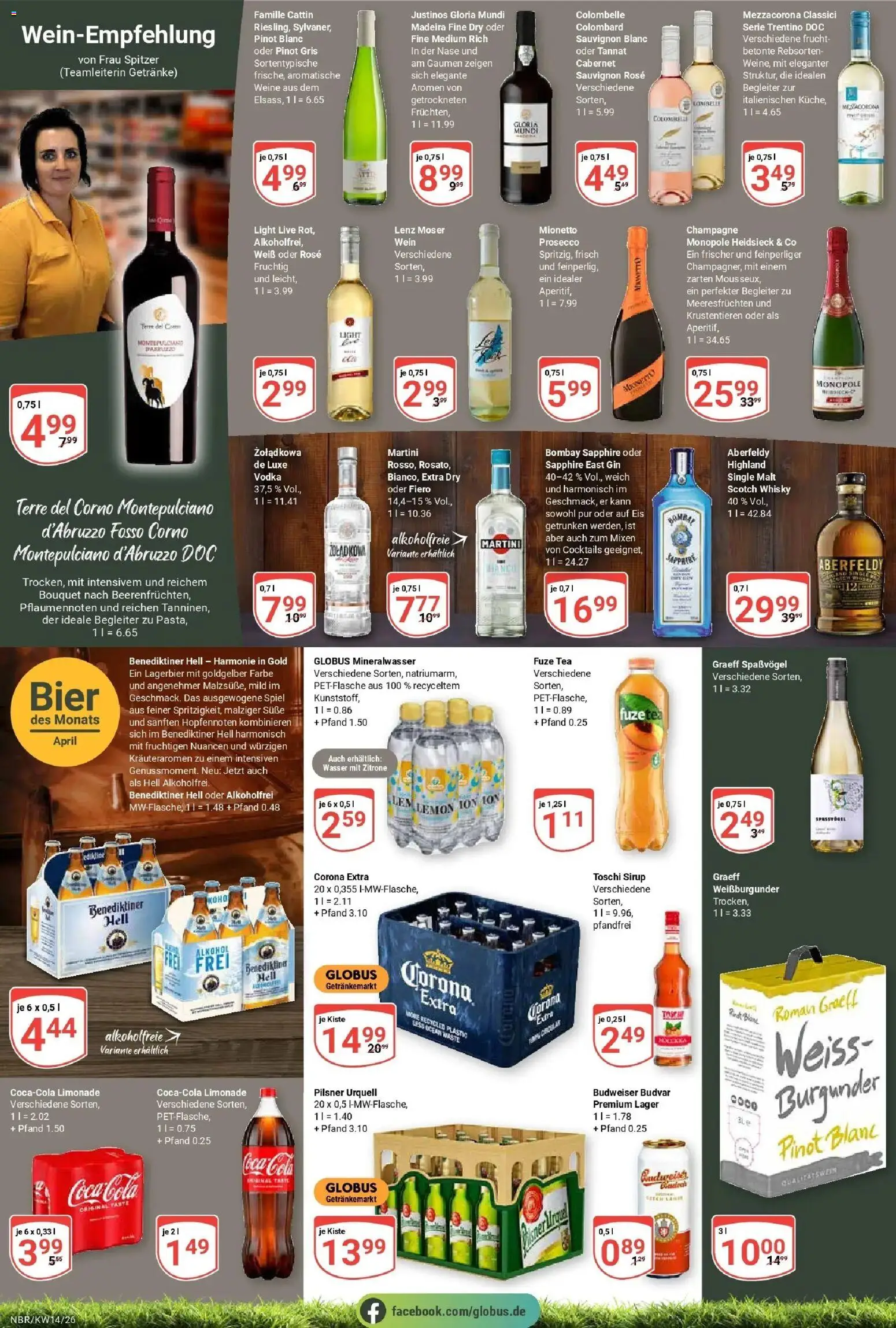 Globus prospekt Neubrandenburg	 – gültig ab 30.03.2026 | Seite: 19 | Produkte: Cola, Bier, Limonade, Gin