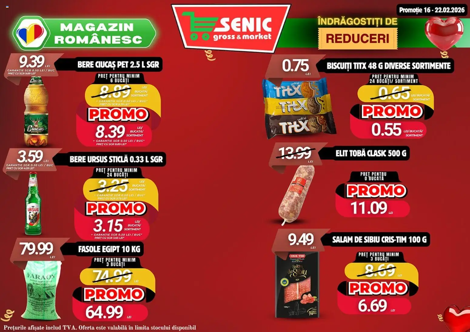Noul catalog Senic – valabil de la 16.02.2026 | Pagină: 2 | Produse: Salam, Bere, Biscuiți