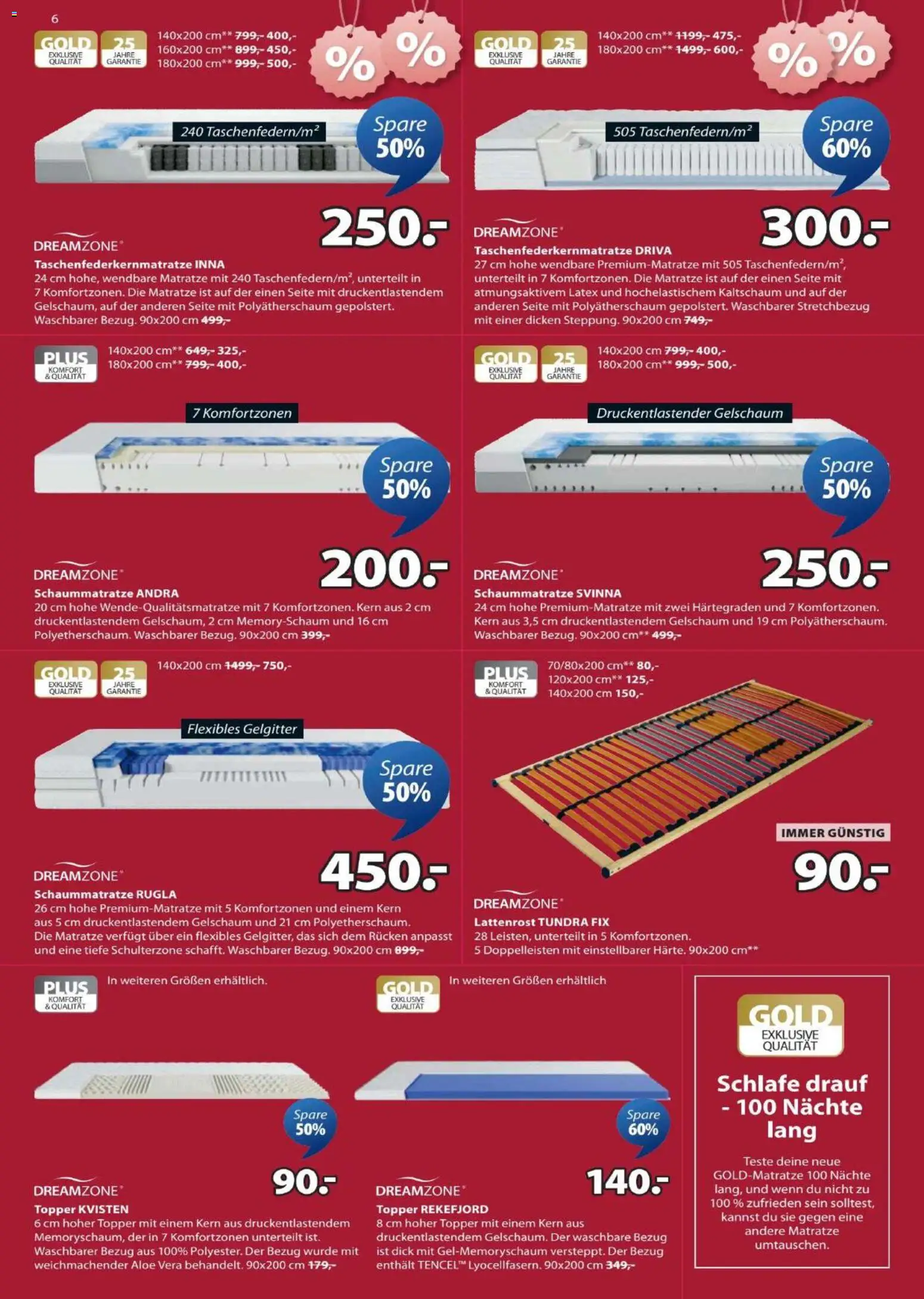 JYSK Angebote gültig ab 02.02.2026 | Seite: 6 | Produkte: Matratze, Lattenrost