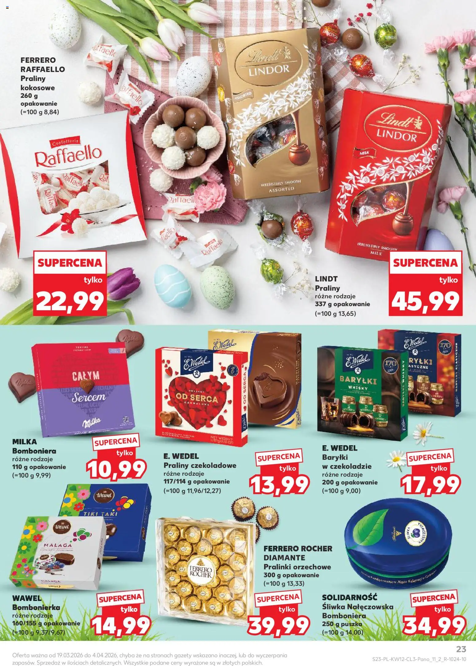 Kaufland Polsko leták - Jak święta kocham od 19.03.2026 | Strana: 23 | Produkty: Lindt, Milka, Whisky, Mila