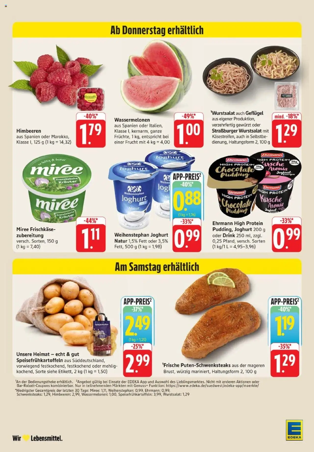 Edeka Prospekt 	 - gültig ab dem 07.07.2025 | Seite: 34 | Produkte: Himbeeren, High protein pudding, Joghurt, Frischkase