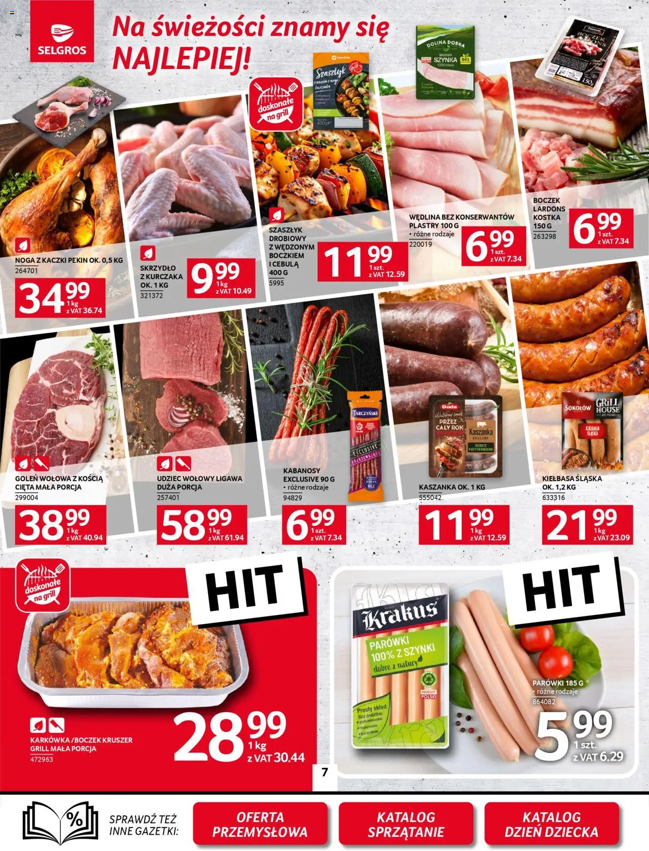 Selgros cash&carry Gazetka od 22.05.2025 | Strona: 7 | Produkty: Karkówka, Parówki, Kaszanka, Kiełbasa śląska
