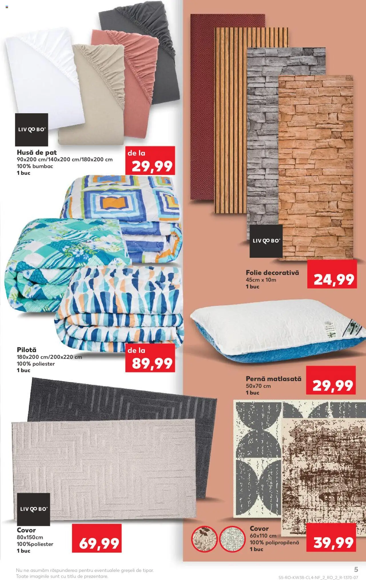 Noul catalog Kaufland – valabil de la 17.09.2025 | Pagină: 5 | Produse: Pat, Pernă, Pilotă, Covor
