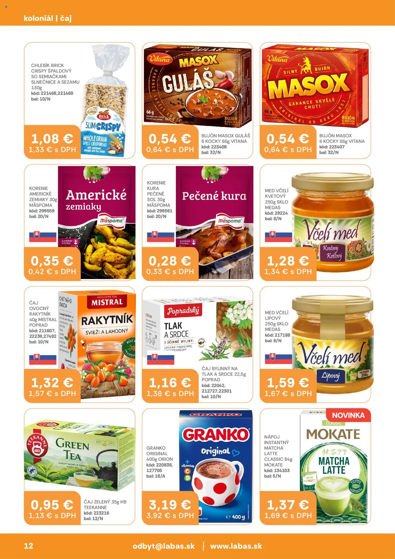 Nové Labaš akcie – leták je platný od 24.04.2026 | Strana: 12 | Produkty: Čaj, Korenie, Soľ, Teekanne