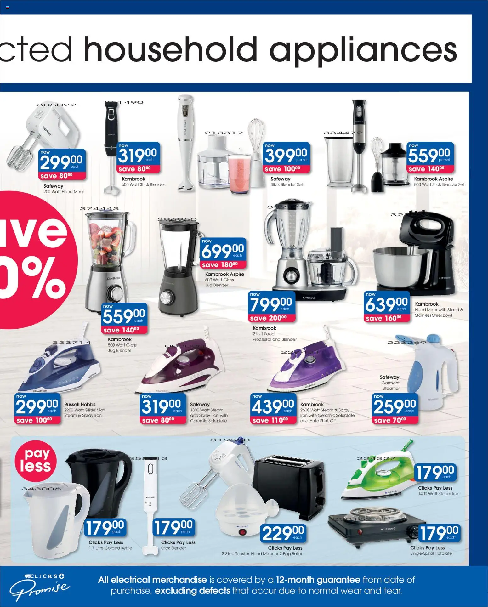 New Clicks catalogue – valid from 13.01.2026 | Page: 41 | Products: Bowl, Iron, Mixer, Blender