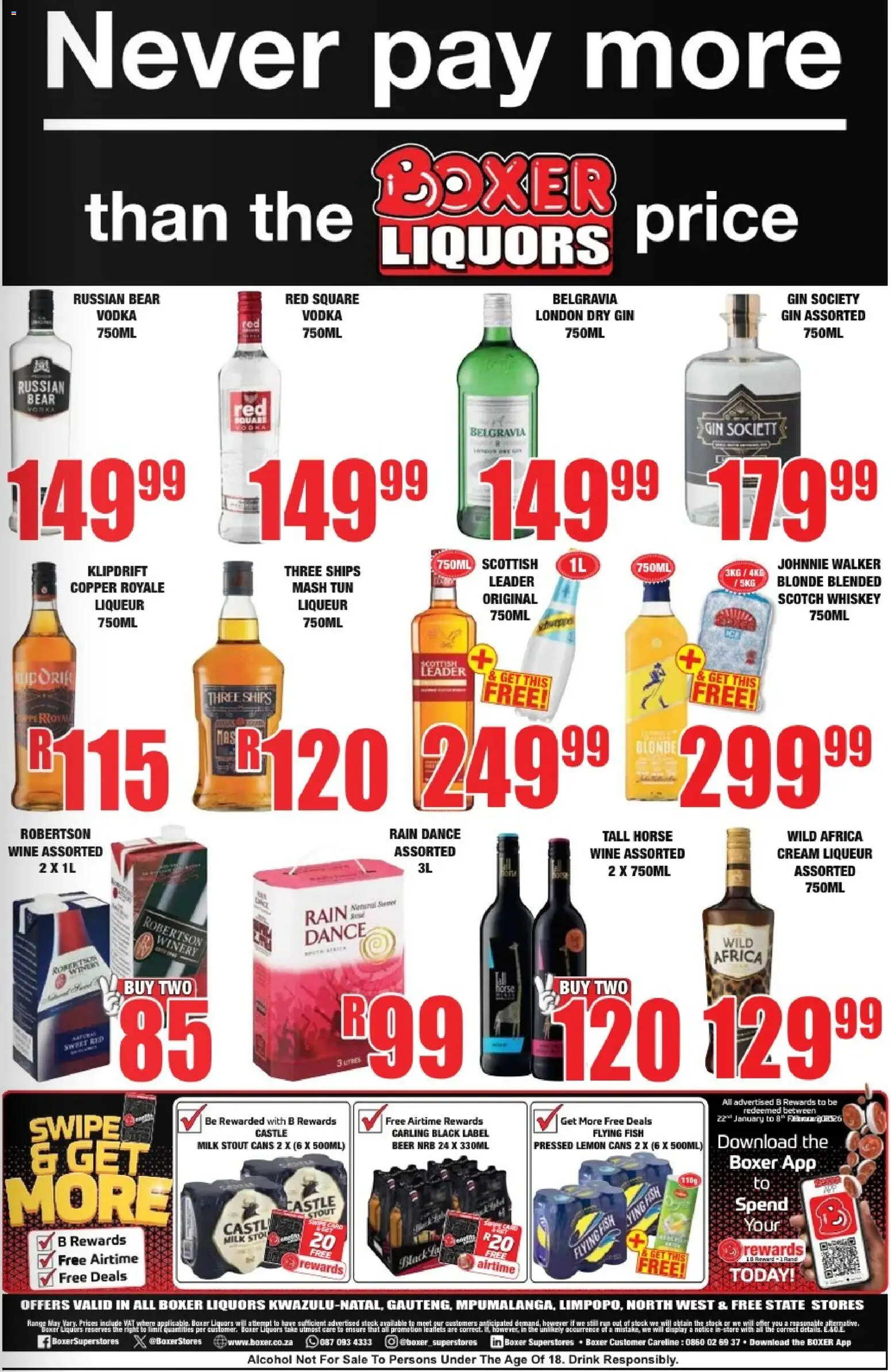 New Boxer catalogue – valid from 05.01.2026 | Page: 2 | Products: Milk, Gin, Vodka, Stock