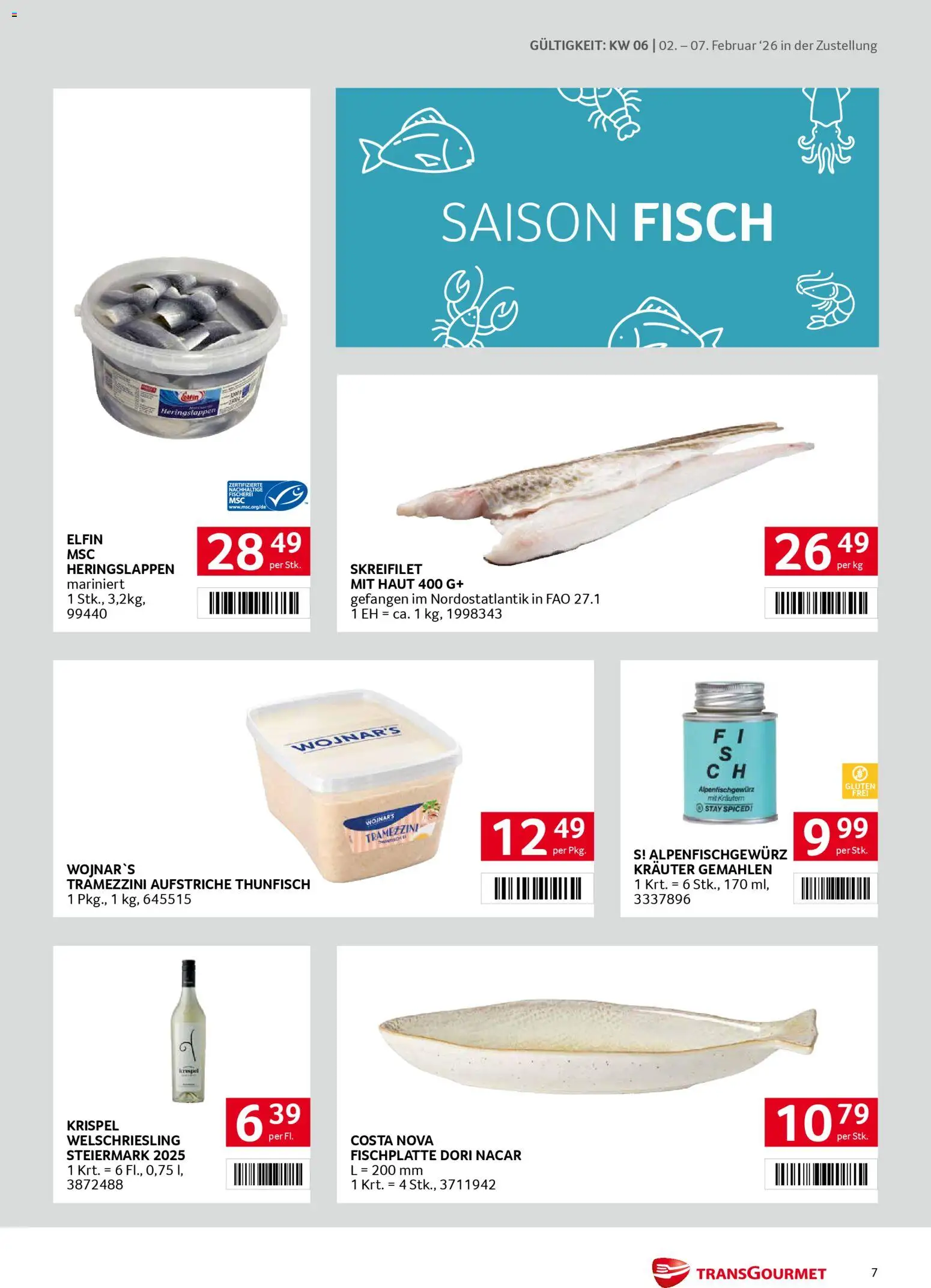 Transgourmet Zustellaktion gültig ab 02.02.2026 | Seite: 7 | Produkte: Fisch