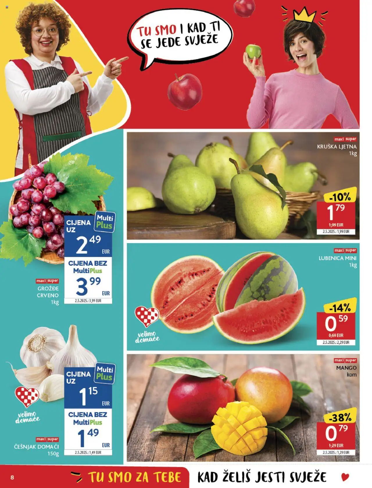 Konzum HR akciós ujság - amely érvényes a következő dátumtól: 13.08.2025 | Oldal: 8 | Termékek: Mangó