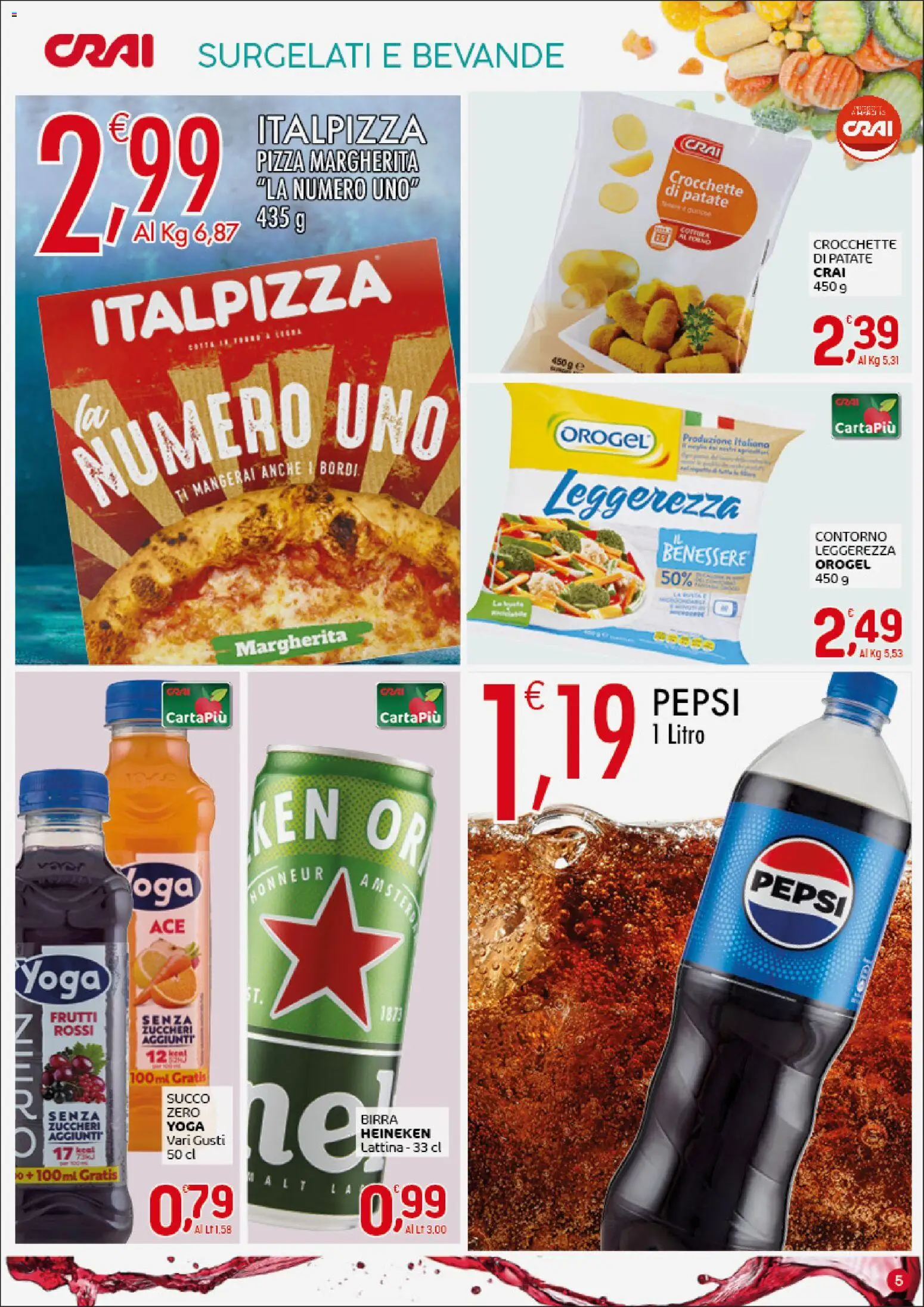 Volantino CRAI del 07.04.2026 | Pagina: 5 | Prodotti: Succo, Birra, Patate, Heineken
