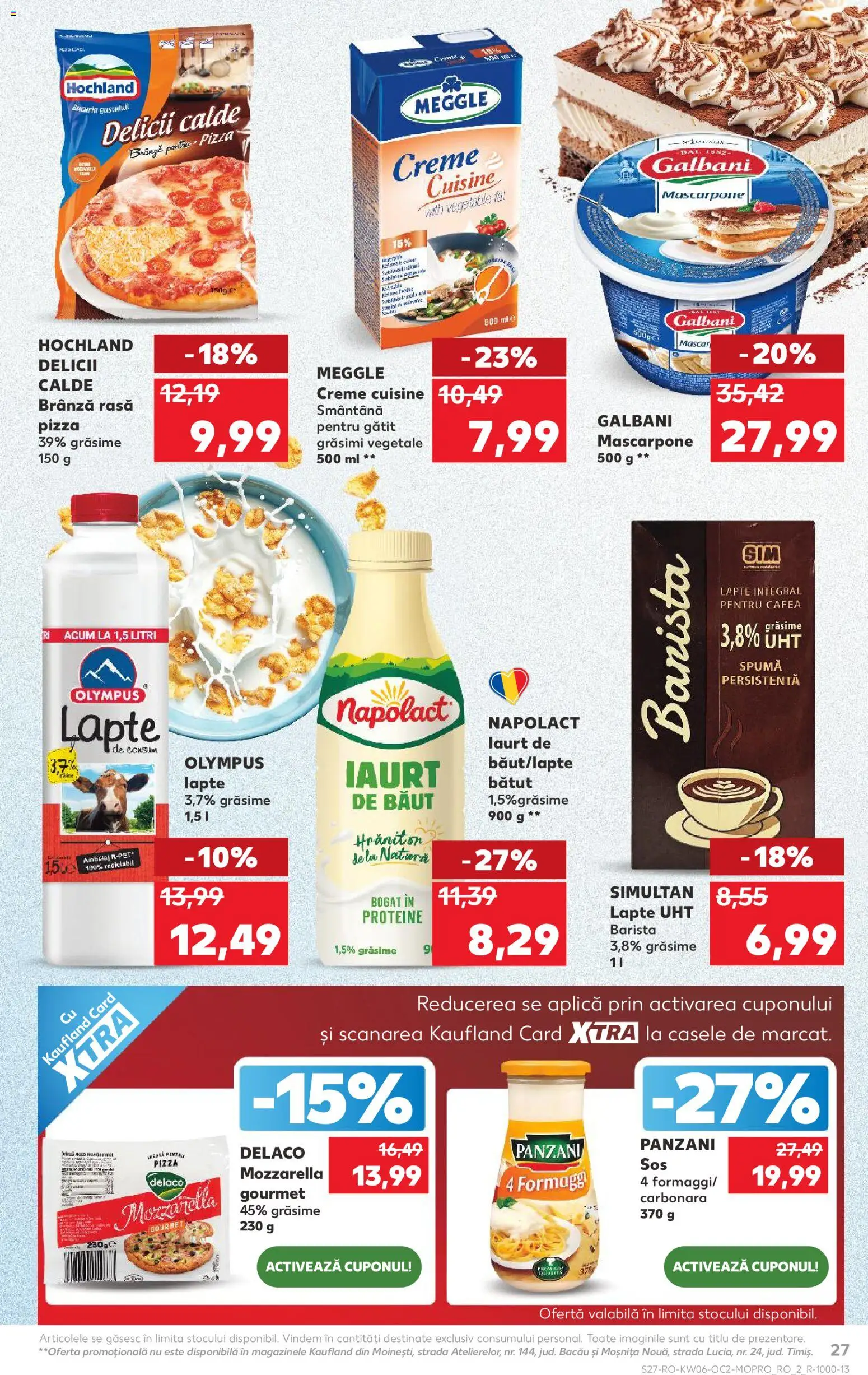 Noul catalog Kaufland – valabil de la 04.02.2026 | Pagină: 27 | Produse: Lapte, Iaurt, Cafea, Mascarpone