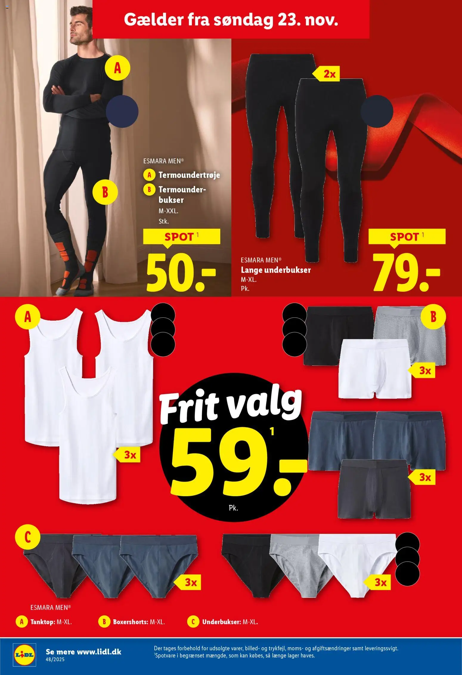 Lidl tilbudsavis – gyldig fra 23.11.2025 | Side: 26 | Produkter: Tanktop, Bukser, Søm, Underbukser