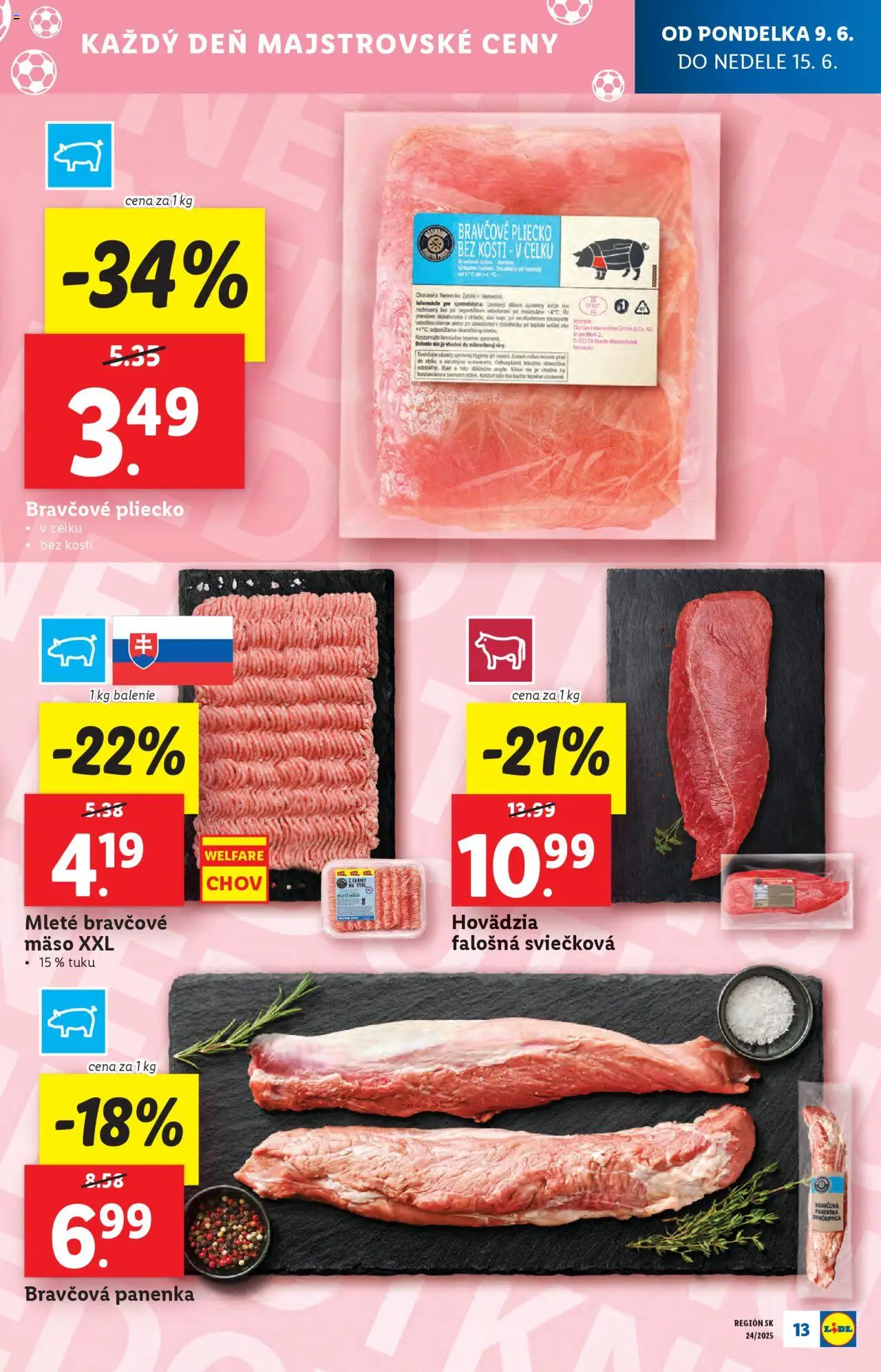Lidl leták │ platný od 09.06.2025 | Strana: 17 | Produkty: Stôl, Bravčové mäso, Mleté mäso