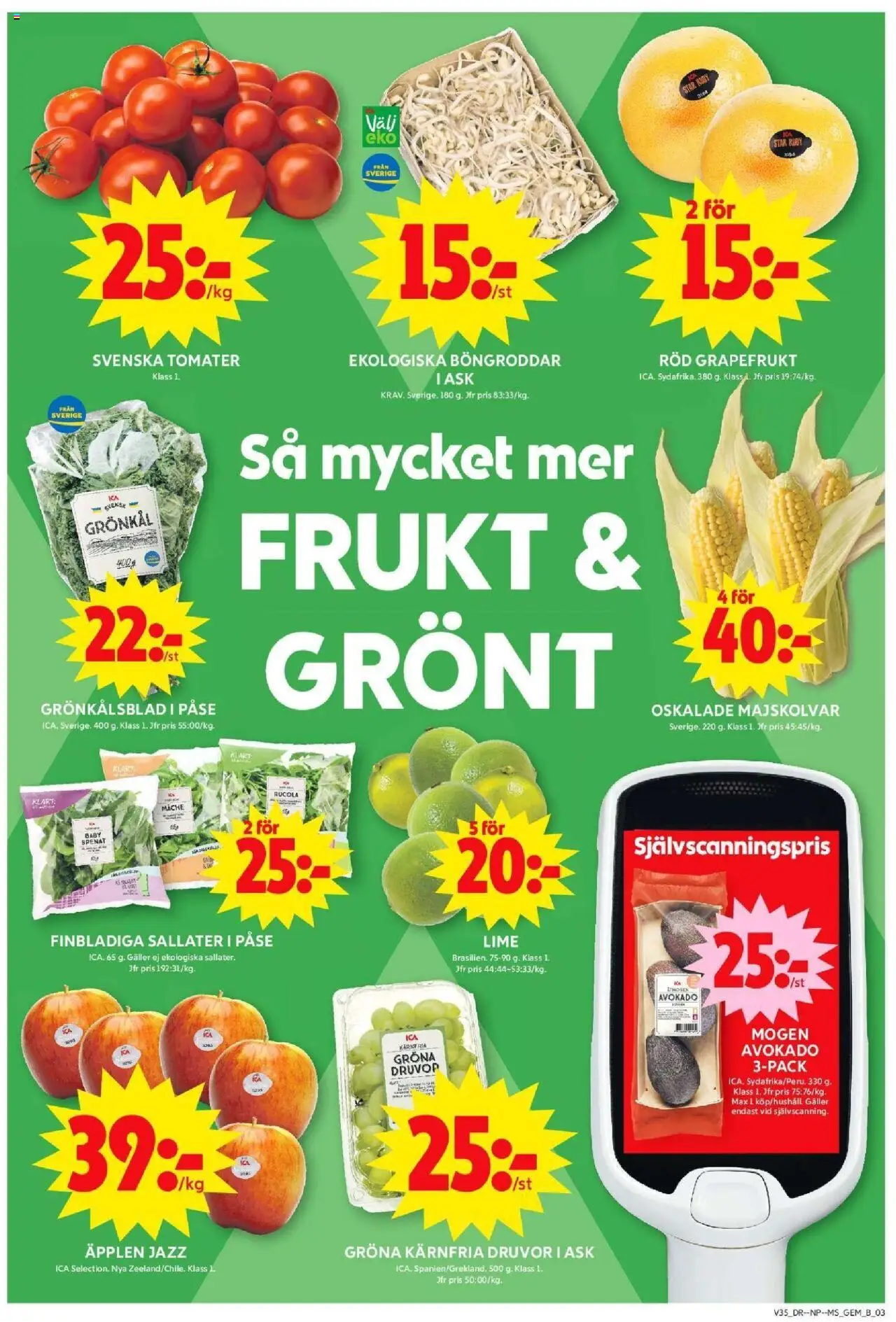 ICA Maxi reklamblad aktuell från 25.08.2025 | Sida: 3 | Produkter: Avocado, Galler, Äpplen, Äpple