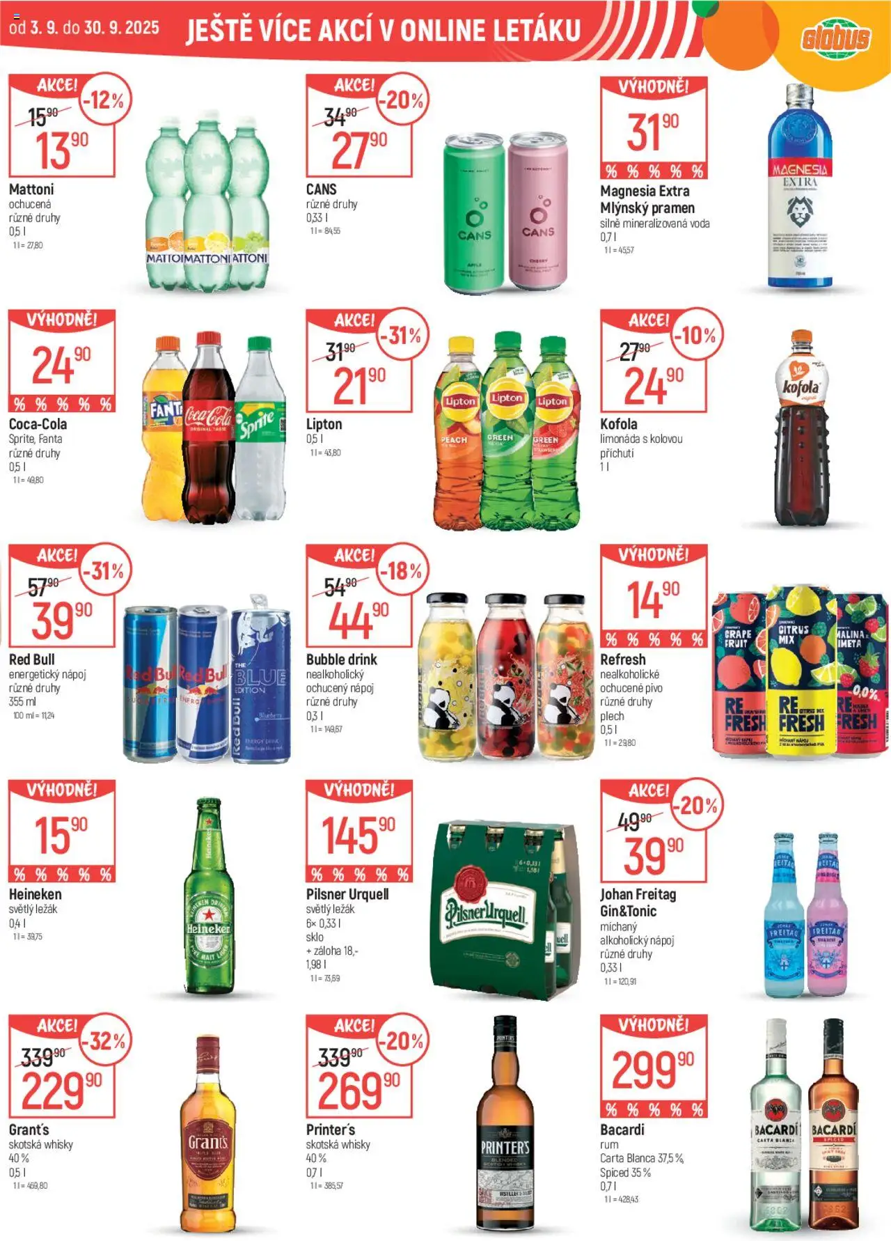 Globus leták od 17.09.2025 | Strana: 36 | Produkty: Magnesia, Energetický nápoj, Plech, Kofola
