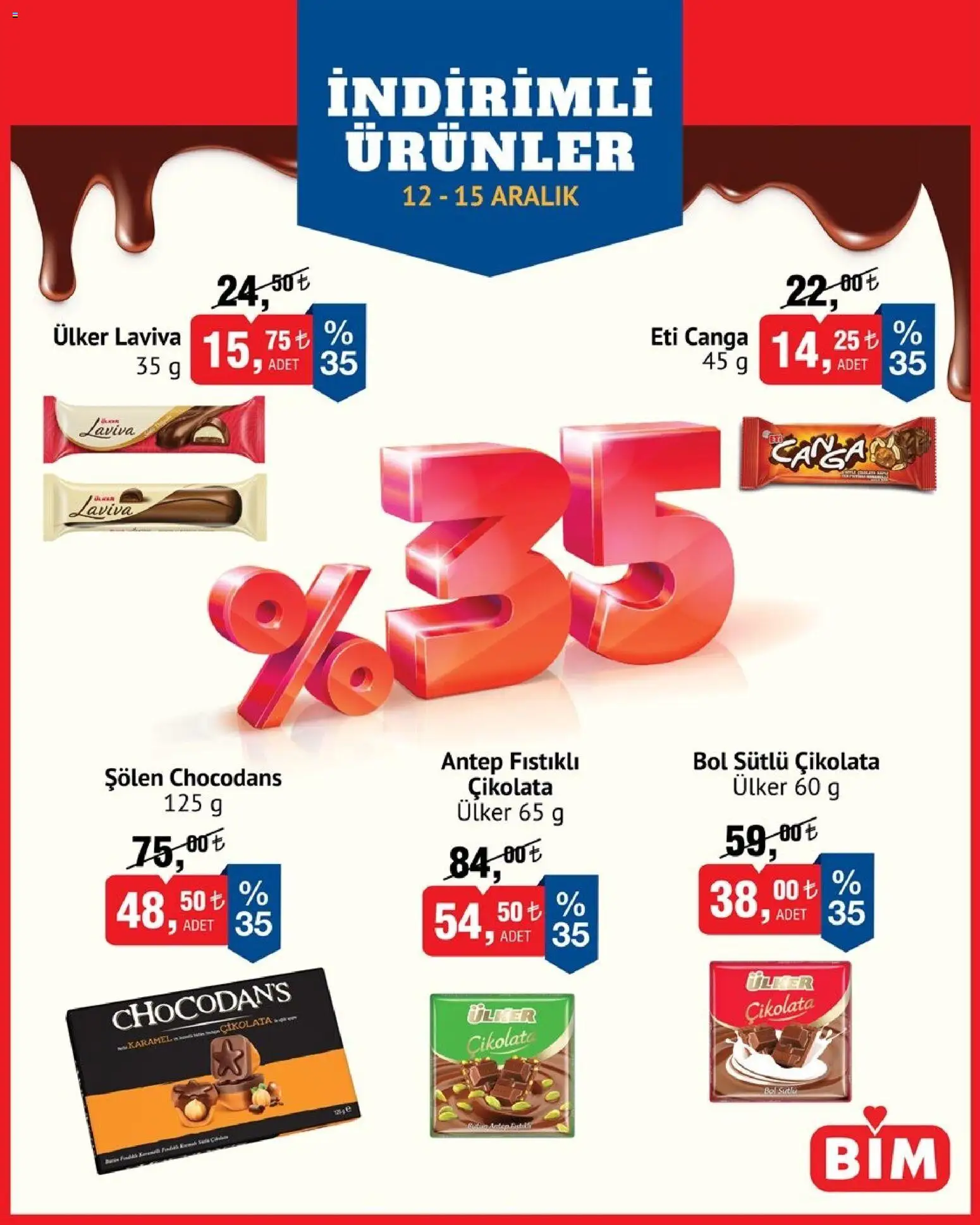 BİM İndirimli Ürünler - 12.12.2025 tarihinden itibaren geçerlidir | Sayfa: 1 | Ürünler: Çikolata