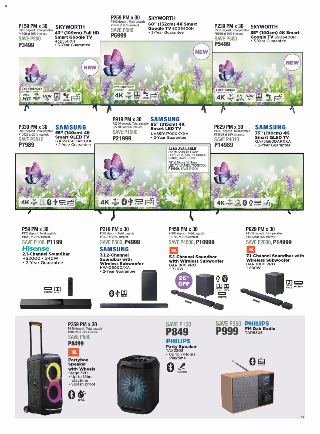 House and Home - Botswana Catalogue │ valid from 18.08.2025 | Page: 15 | Products: Audio, Speaker, TV, Subwoofer